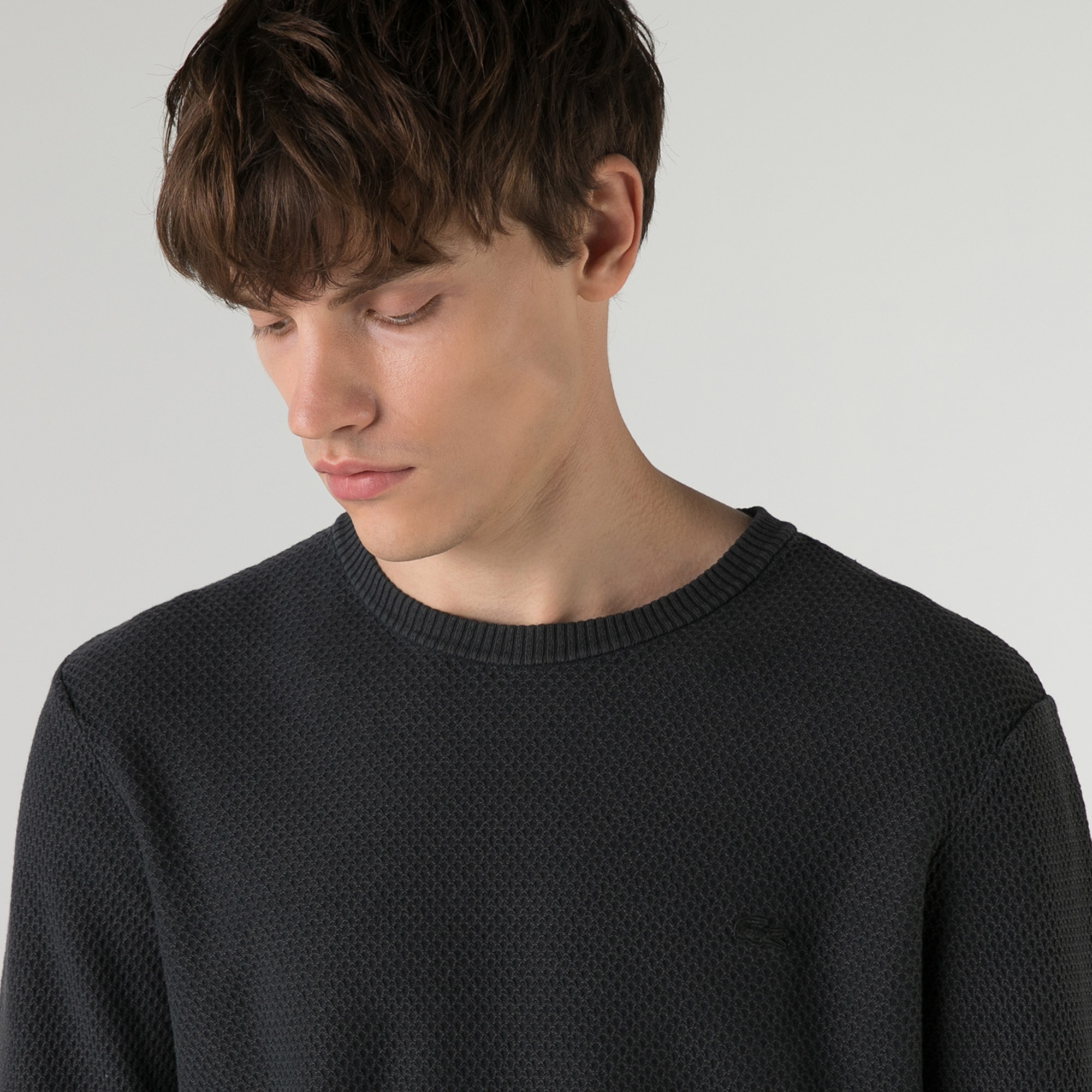 Lacoste Erkek Regular Fit Bisiklet Yaka Siyah Kazak