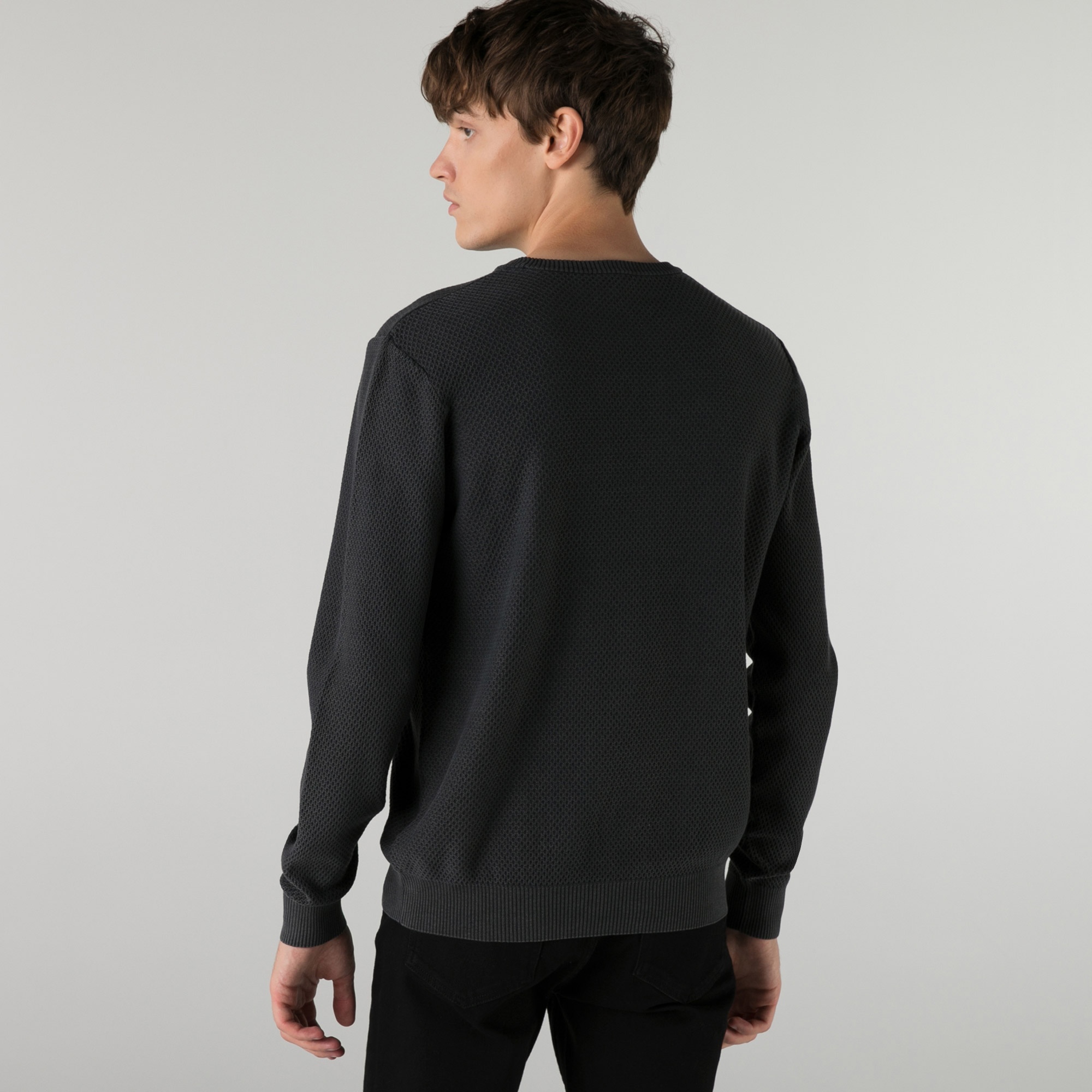 Lacoste Erkek Regular Fit Bisiklet Yaka Siyah Kazak