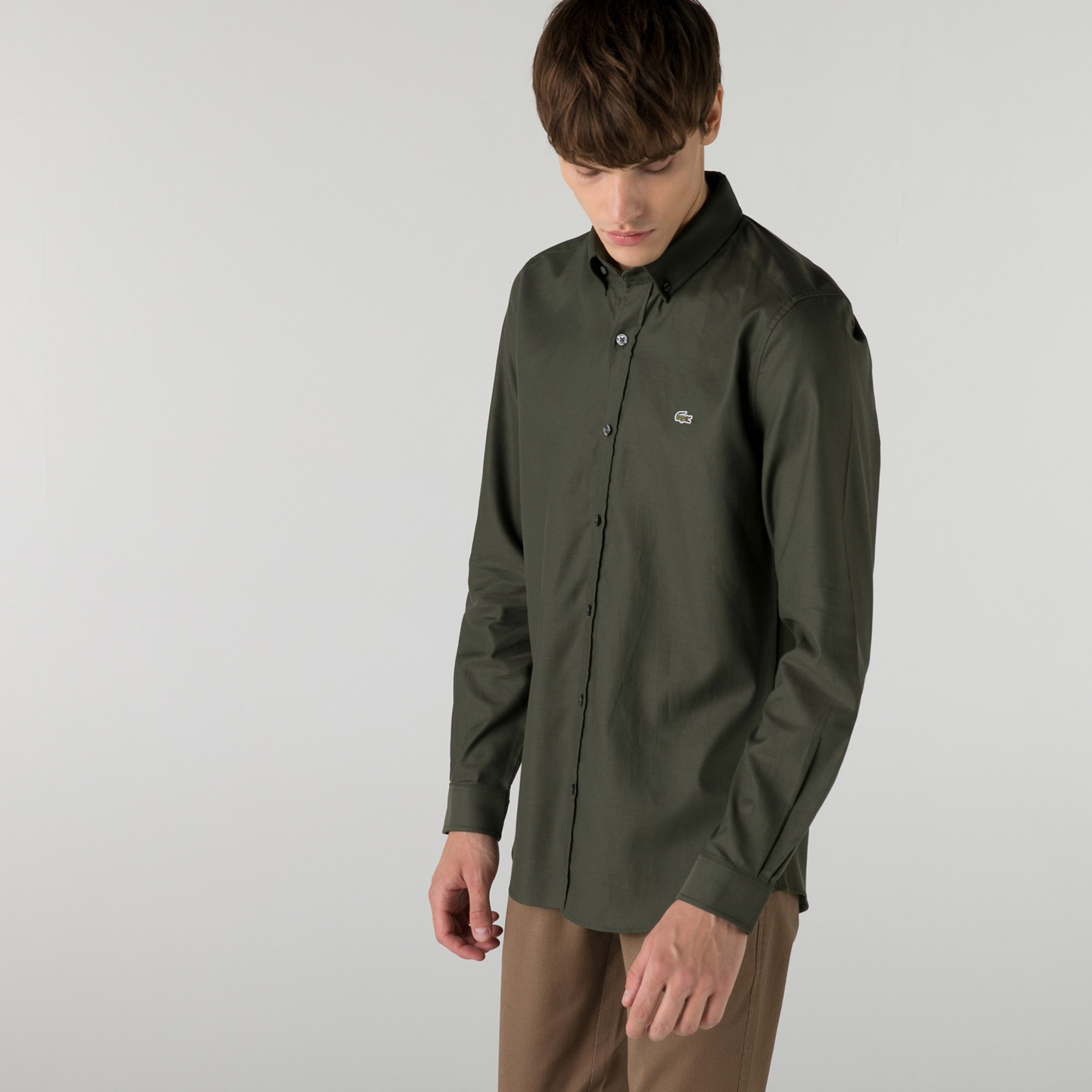 Lacoste Erkek Slim Fit Haki Gömlek