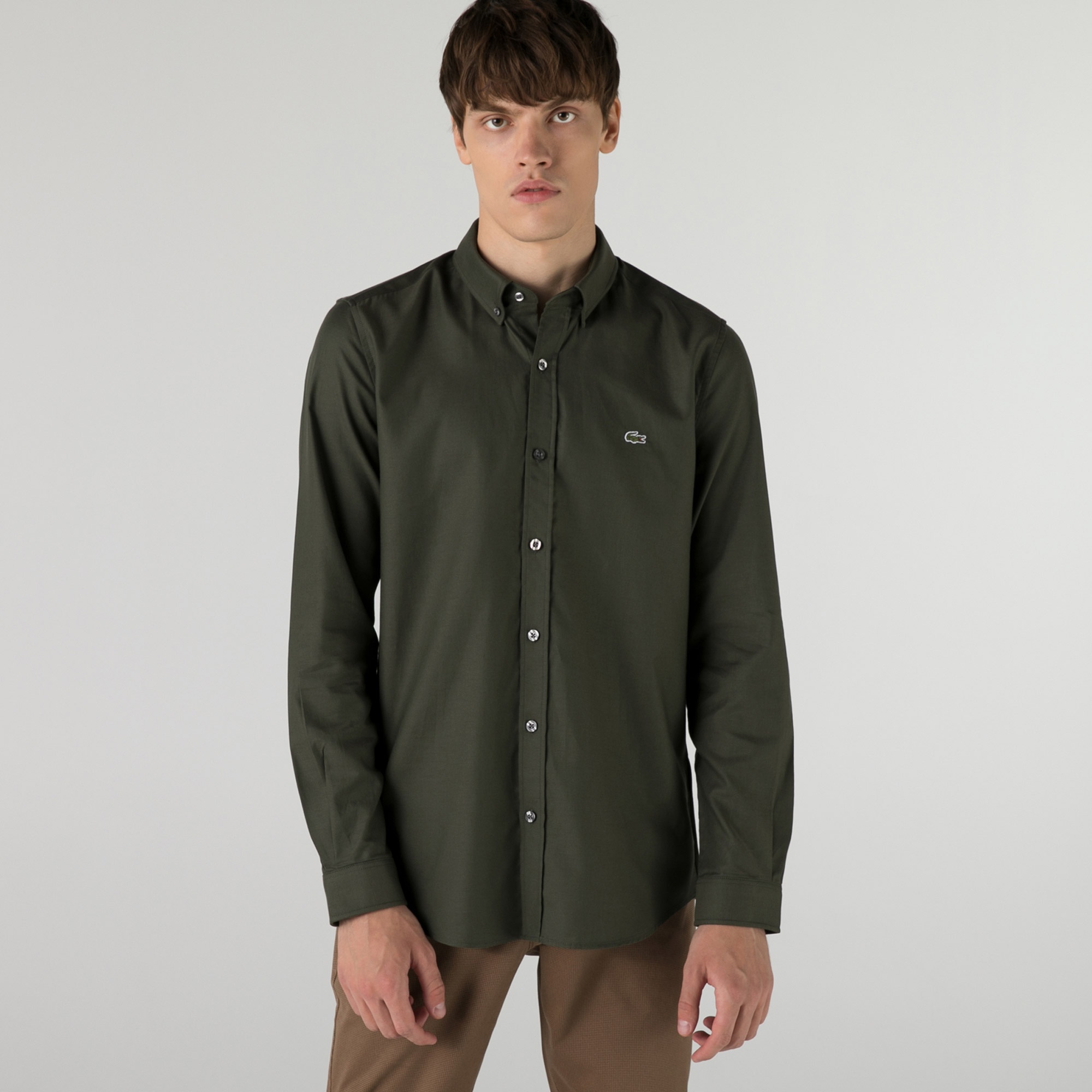 Lacoste Erkek Slim Fit Haki Gömlek