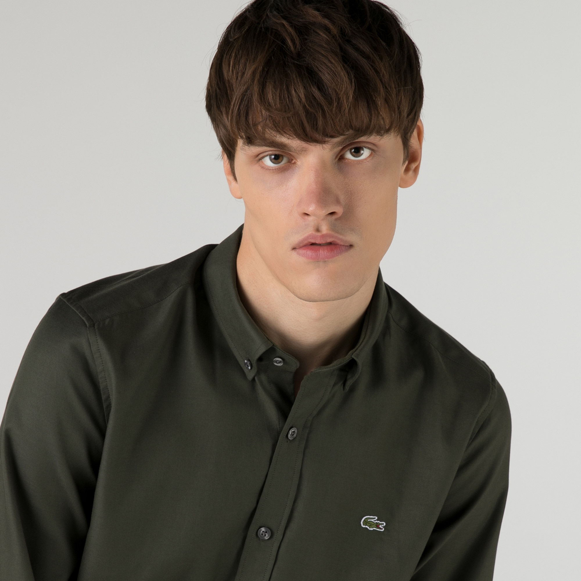 Lacoste Erkek Slim Fit Haki Gömlek