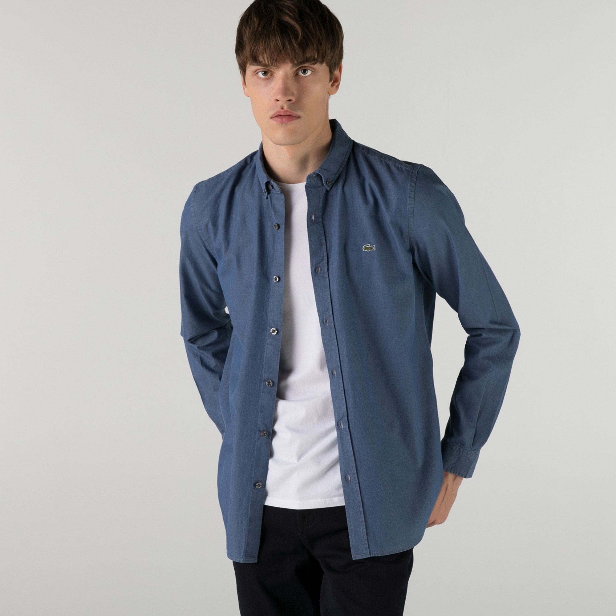 Lacoste Erkek Slim Fit Açık Denim Gömlek