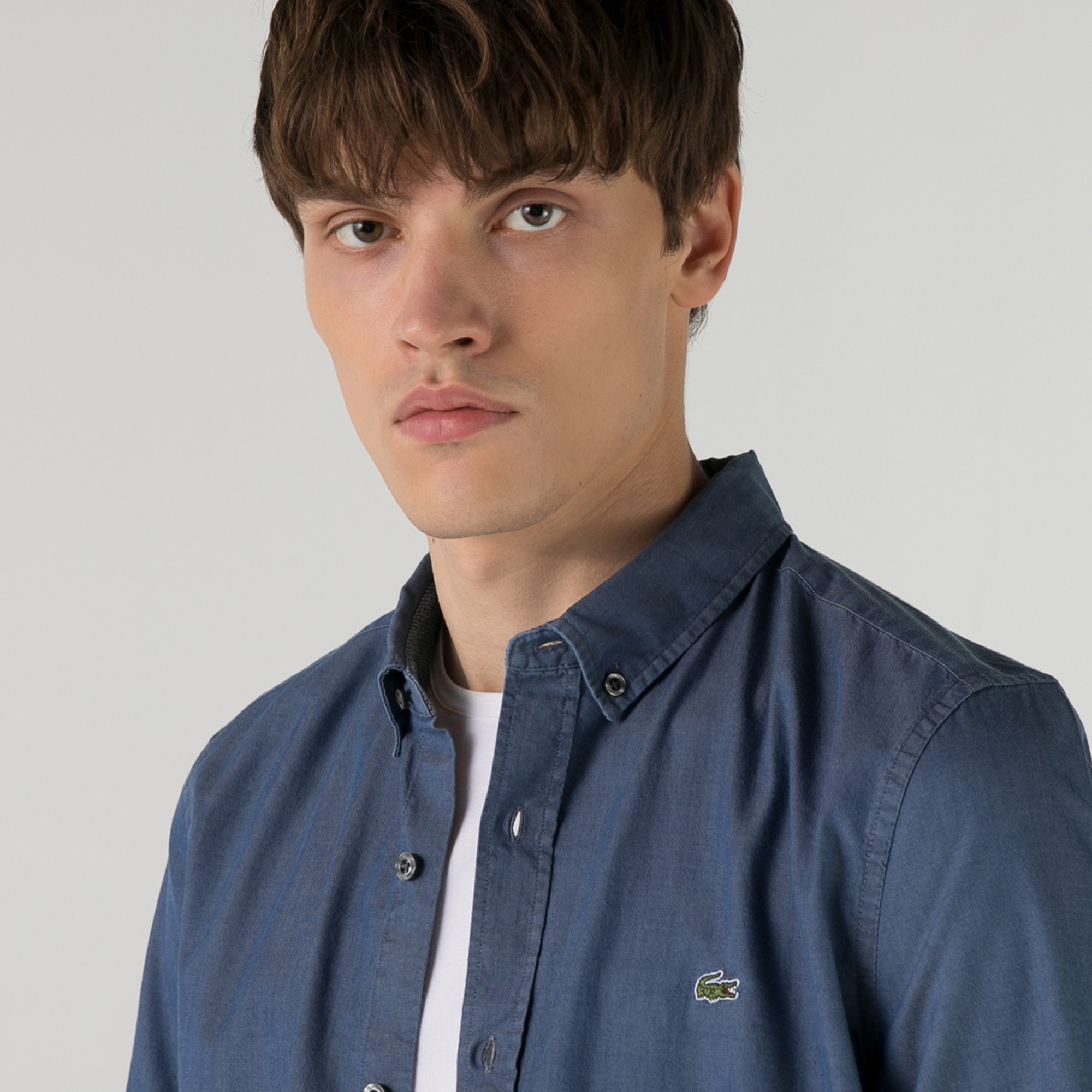 Lacoste Erkek Slim Fit Açık Denim Gömlek