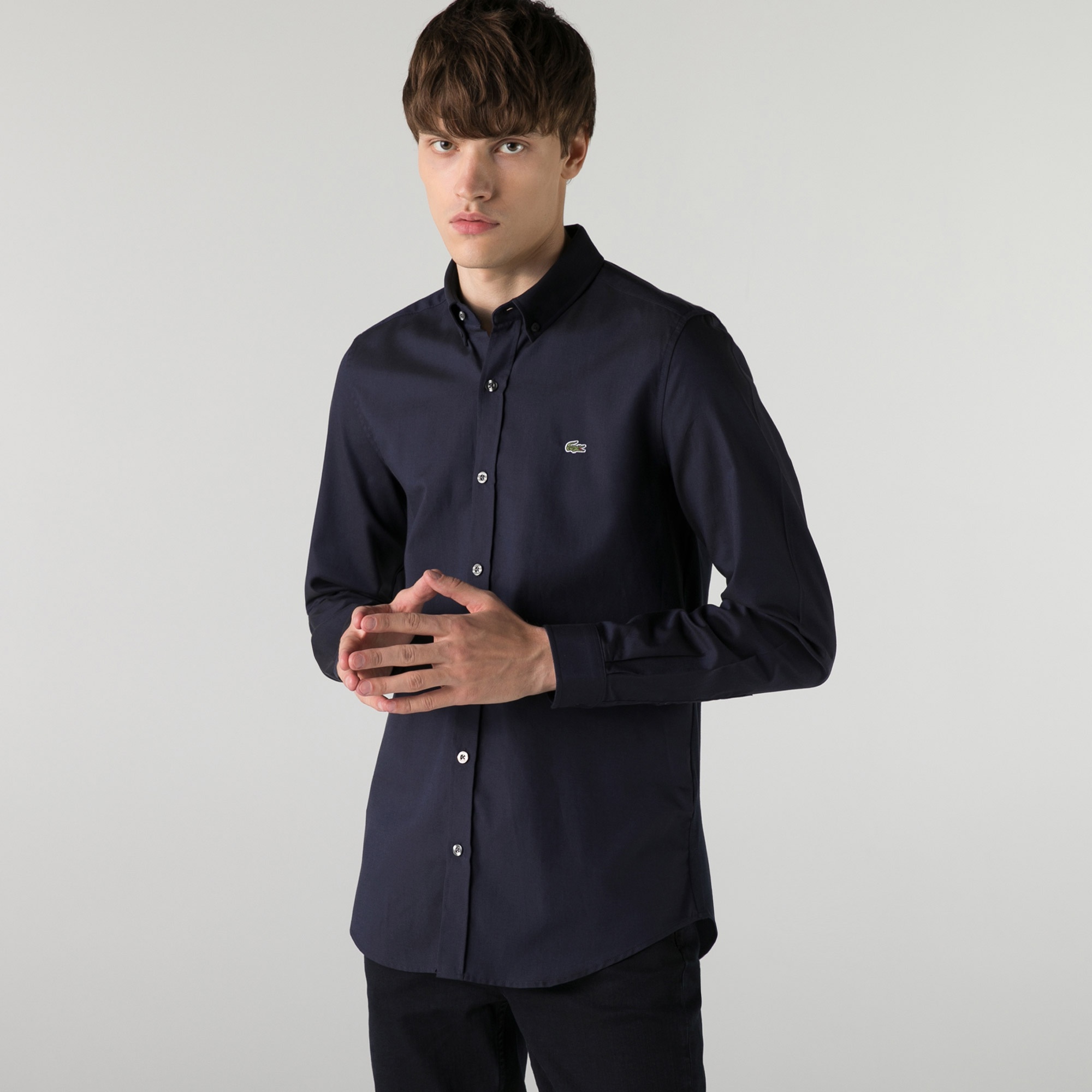 Lacoste Erkek Slim Fit Lacivert Gömlek