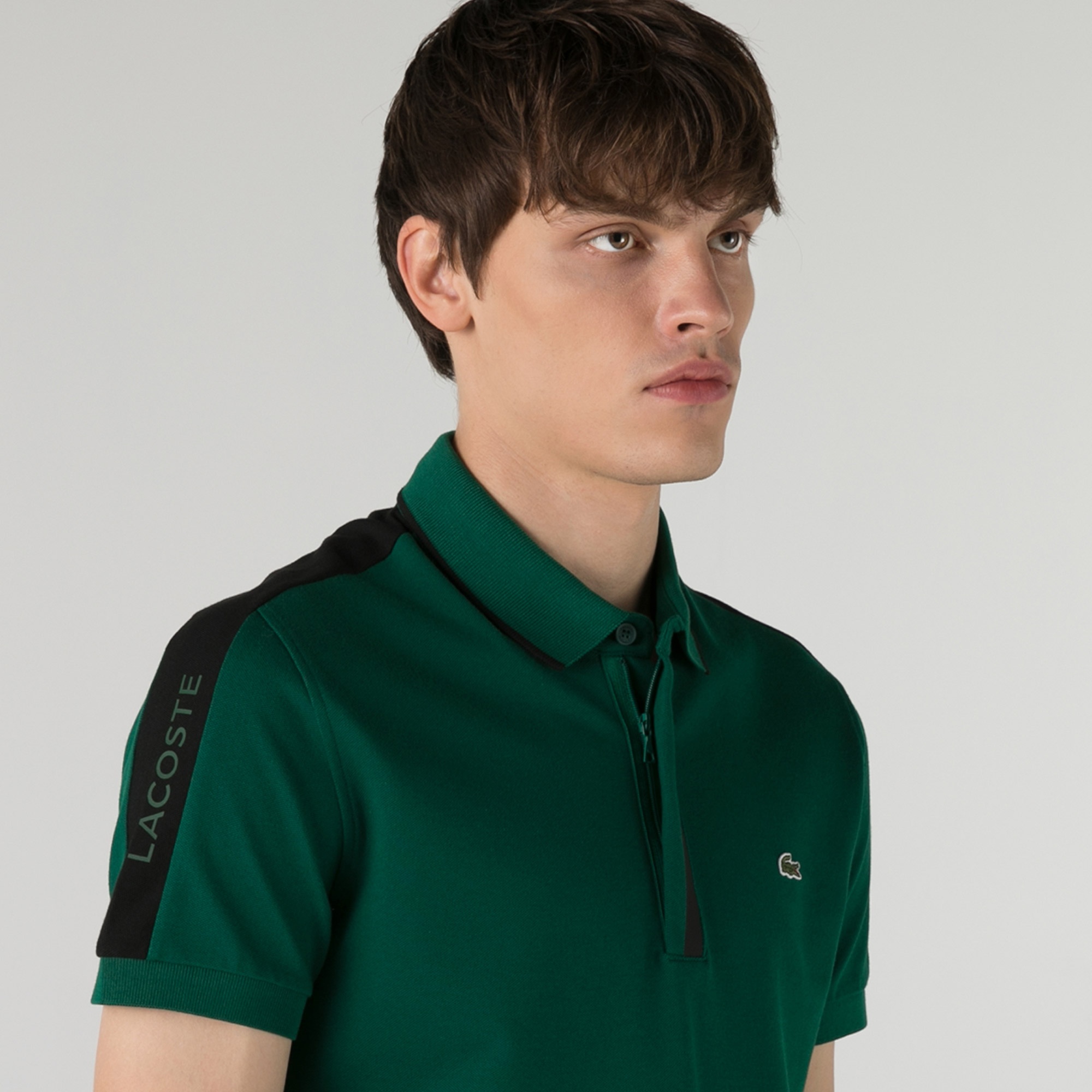 Lacoste Erkek Regular Fit Renk Bloklu Yeşil Polo