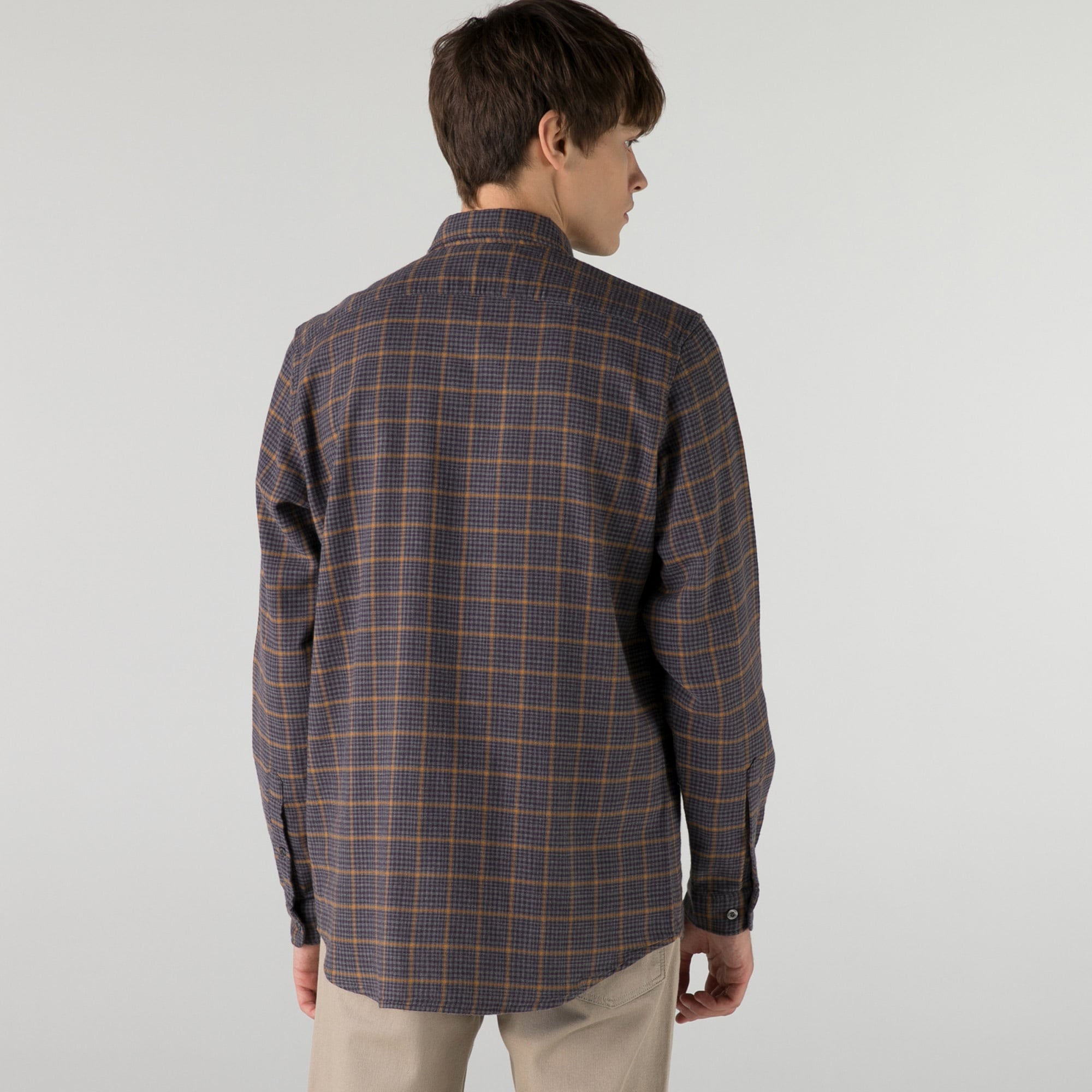 Lacoste Erkek Regular Fit Desenli Kahverengi Gömlek