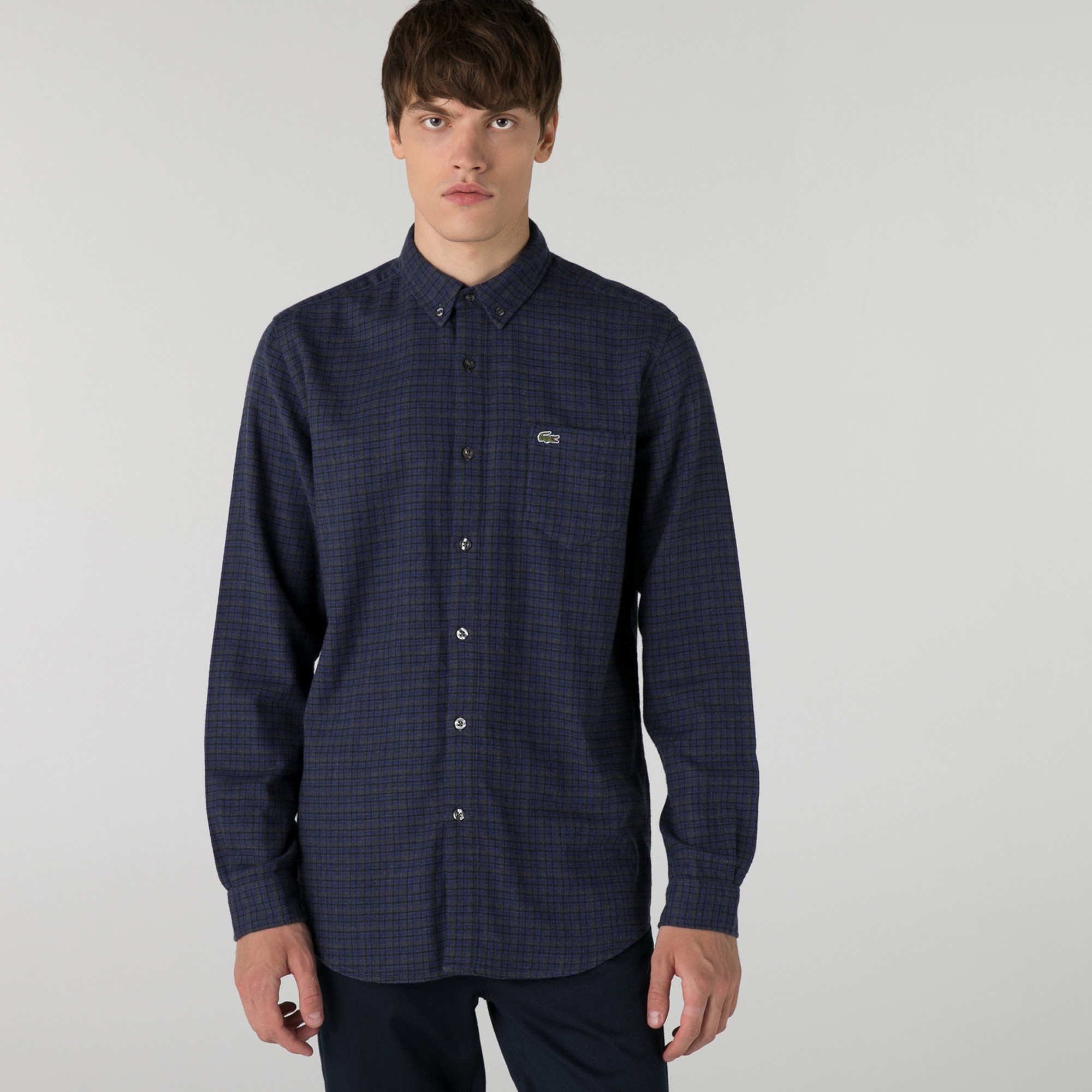 Lacoste Erkek Regular Fit Desenli Lacivert Gömlek