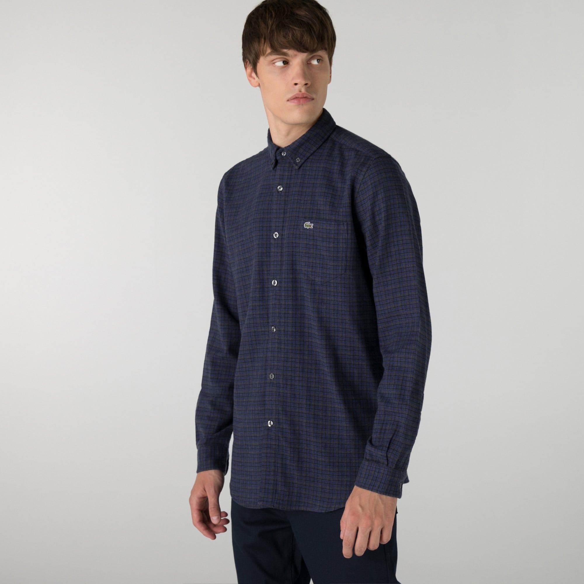 Lacoste Erkek Regular Fit Desenli Lacivert Gömlek