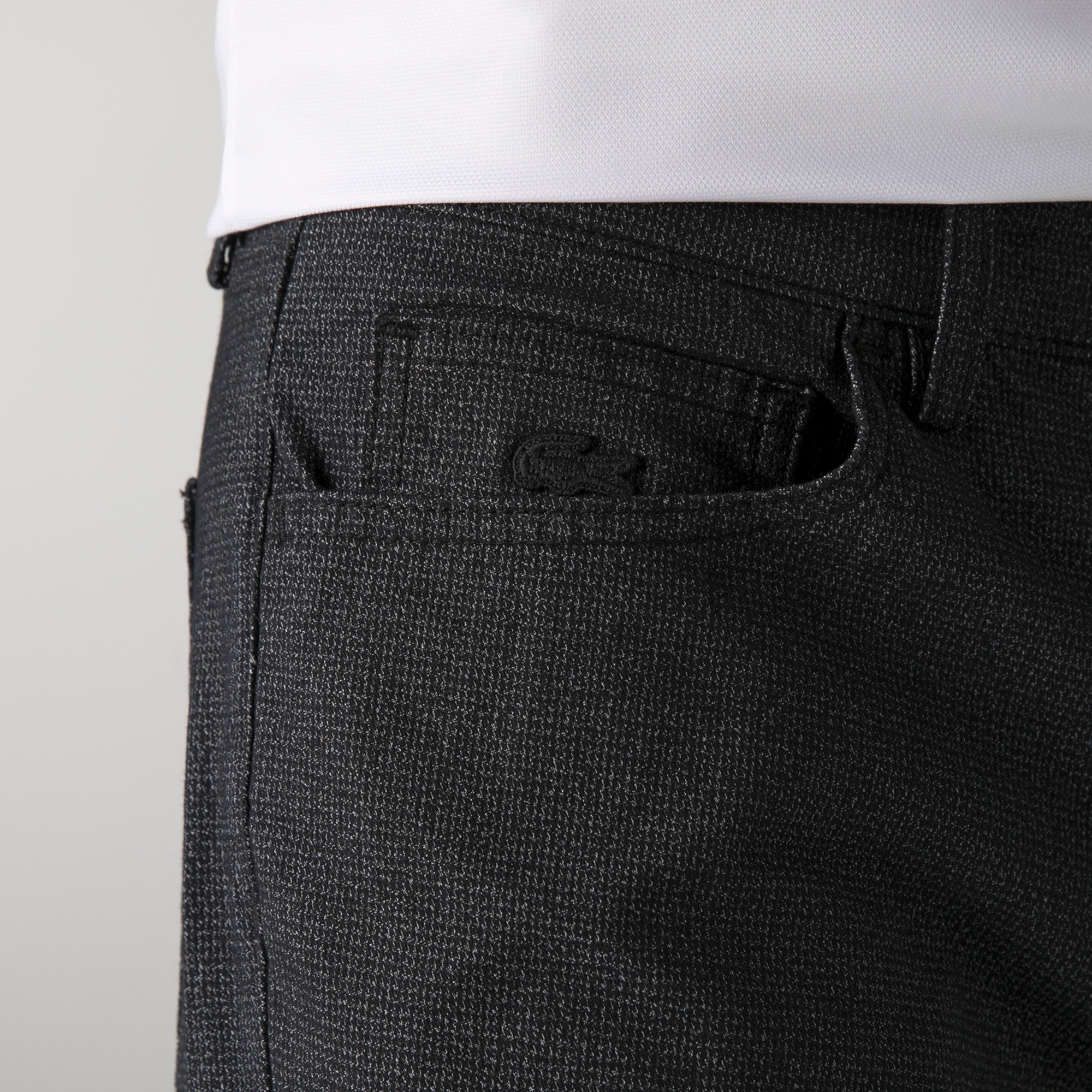 Lacoste Erkek Slim Fit Desenli Siyah Pantolon