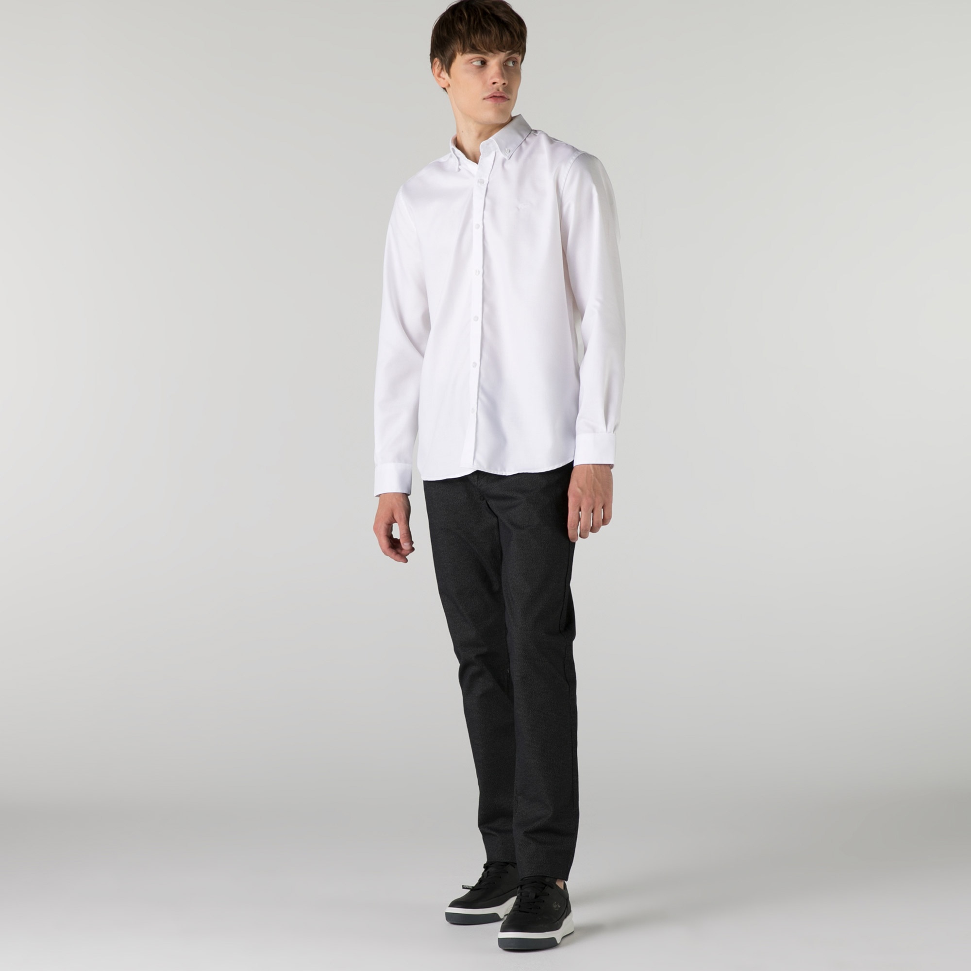 Lacoste Erkek Slim Fit Desenli Siyah Pantolon