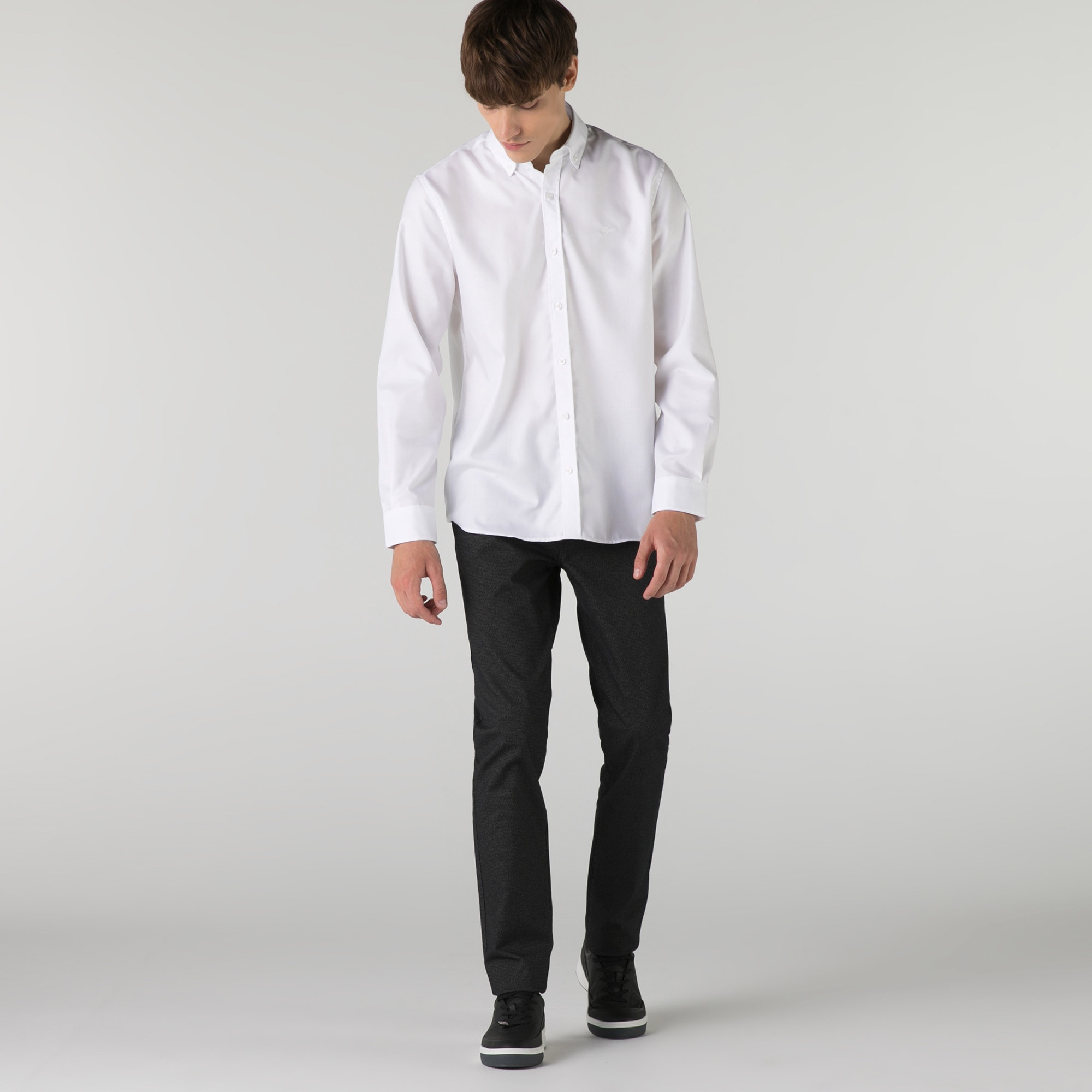 Lacoste Erkek Slim Fit Desenli Siyah Pantolon