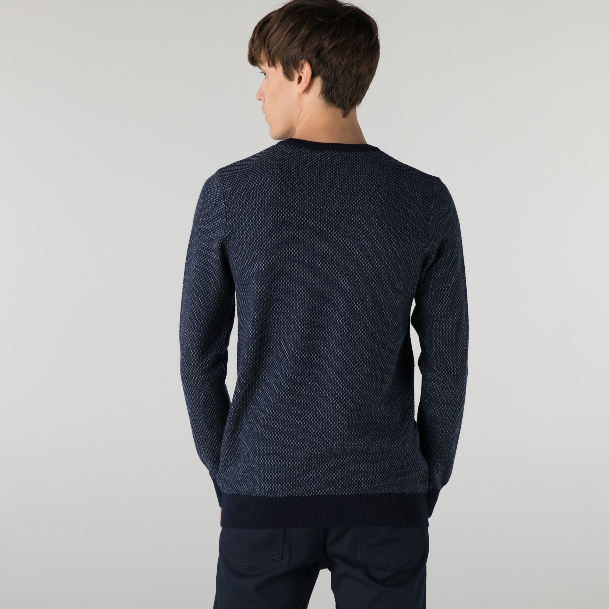 Lacoste Erkek Regular Fit Bisiklet Yaka Lacivert Kazak