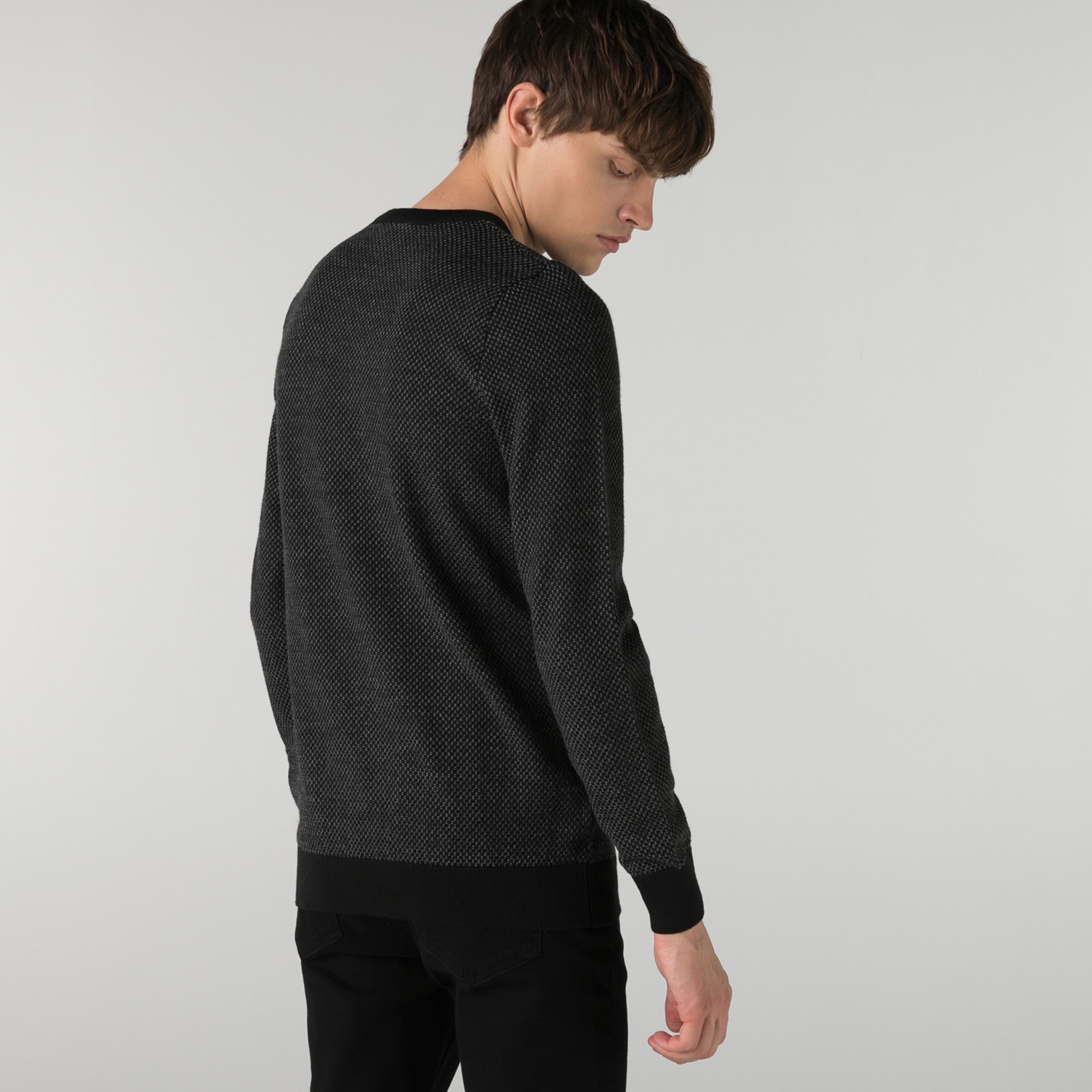 Lacoste Erkek Regular Fit Bisiklet Yaka Siyah Kazak