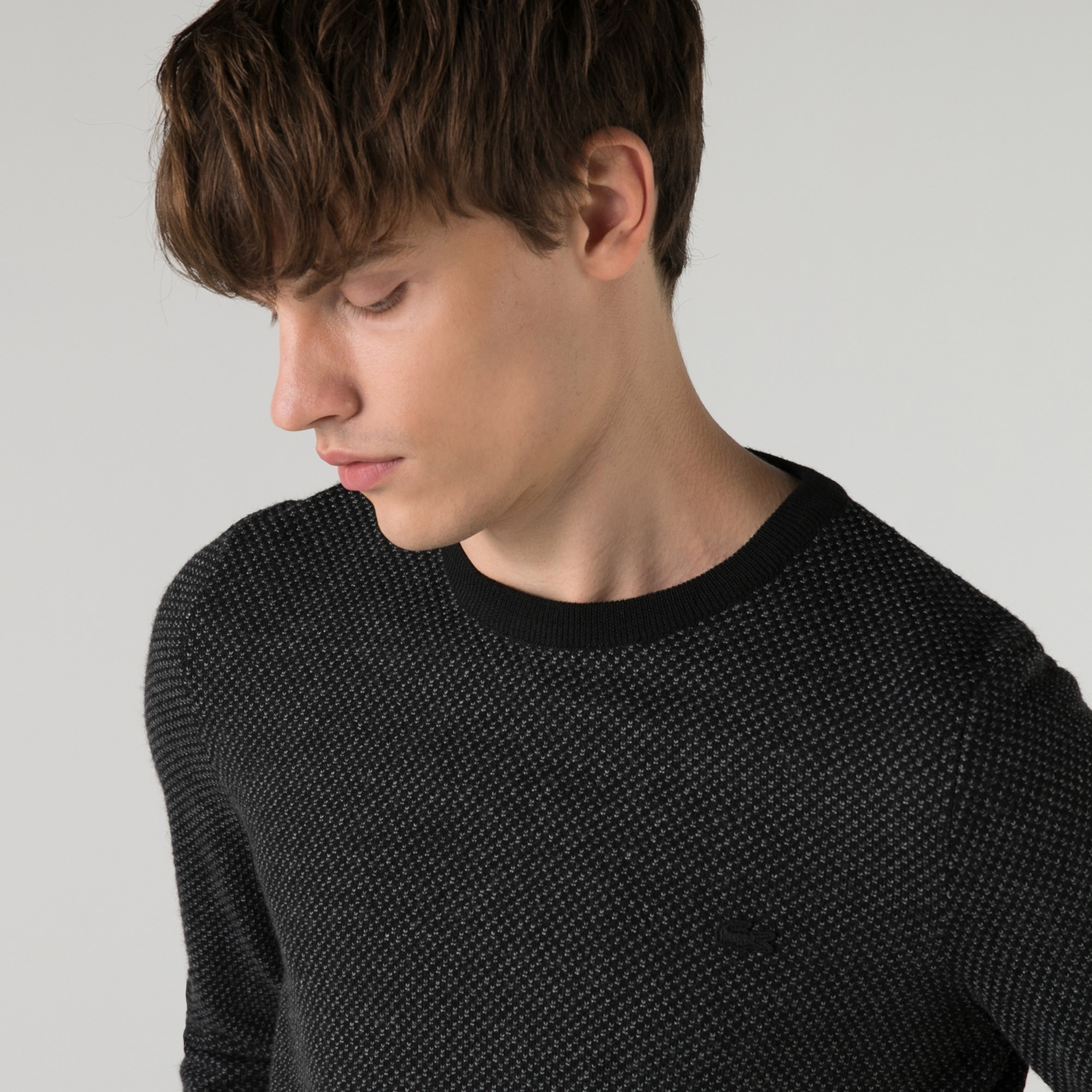 Lacoste Erkek Regular Fit Bisiklet Yaka Siyah Kazak