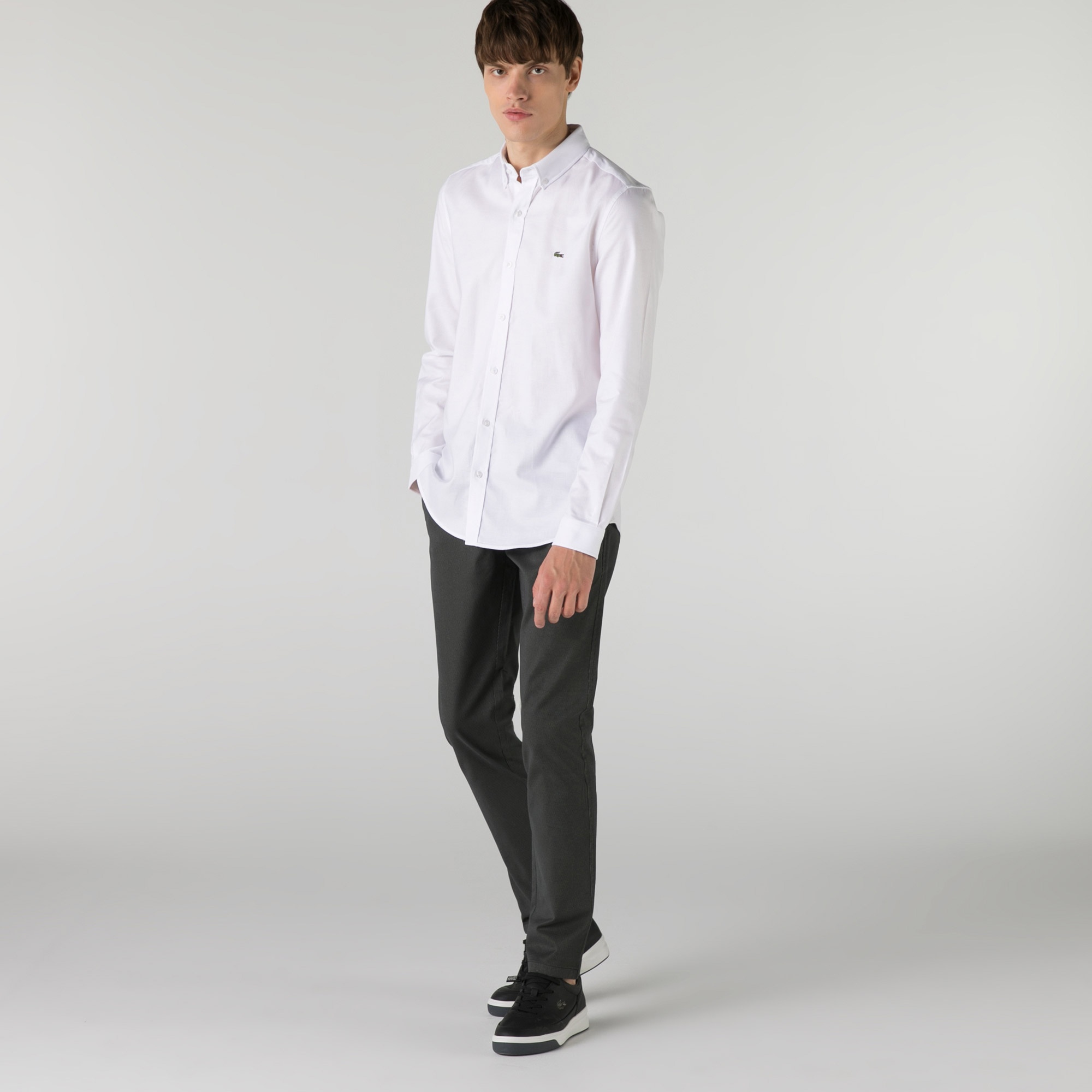 Lacoste Erkek Slim Fit Desenli Siyah Pantolon