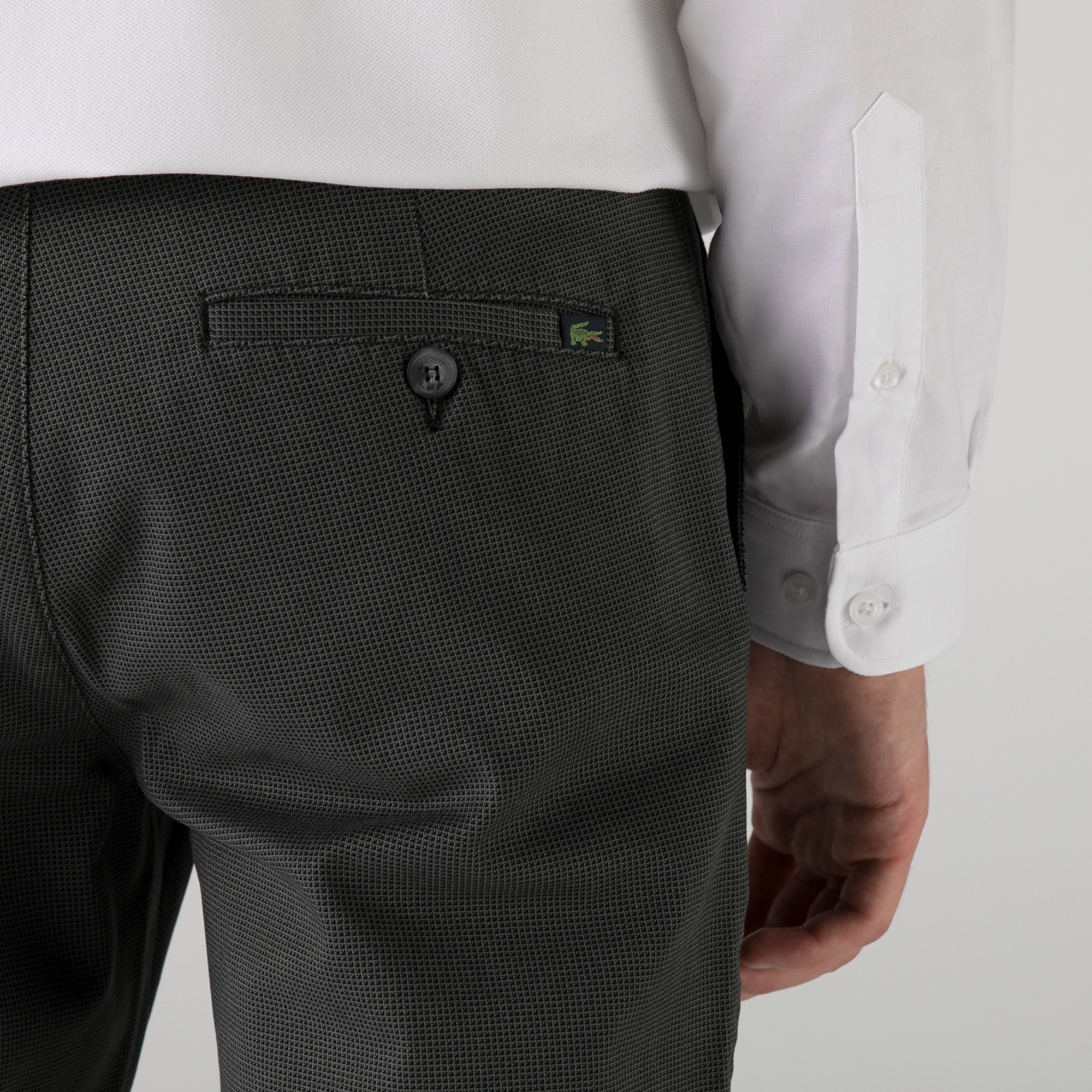 Lacoste Erkek Slim Fit Desenli Siyah Pantolon