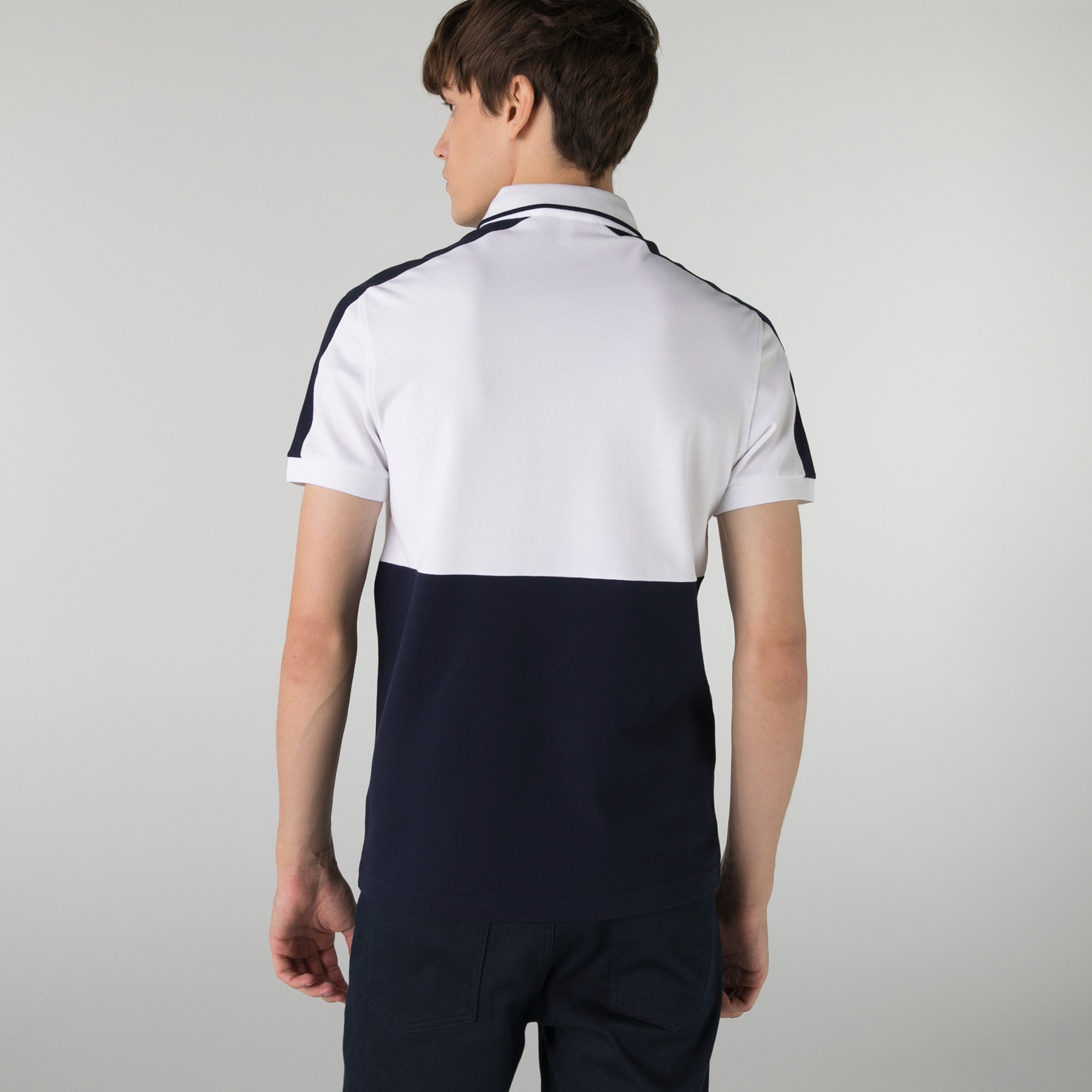 Lacoste Erkek Regular Fit Renk Bloklu Beyaz Polo