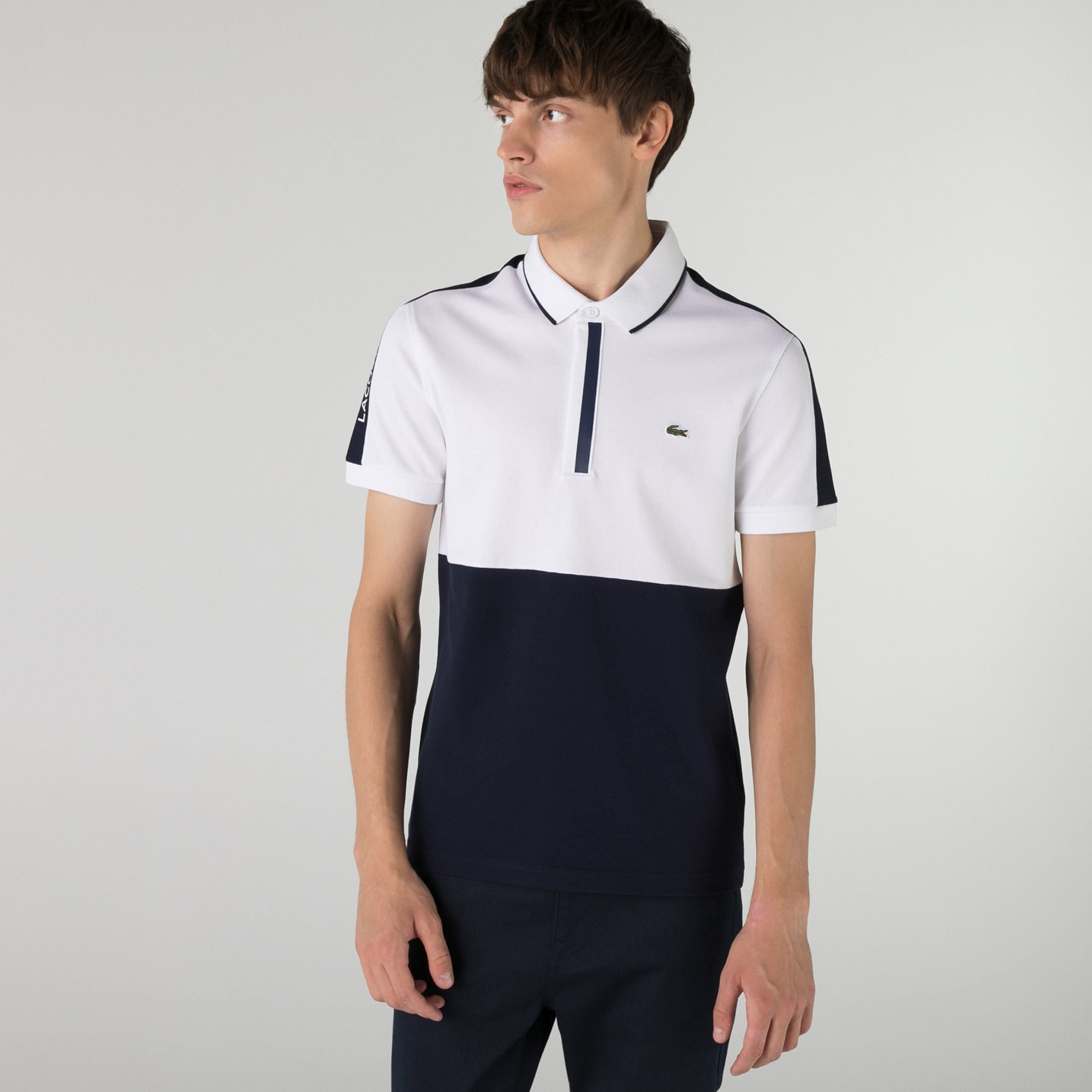 Lacoste Erkek Regular Fit Renk Bloklu Beyaz Polo