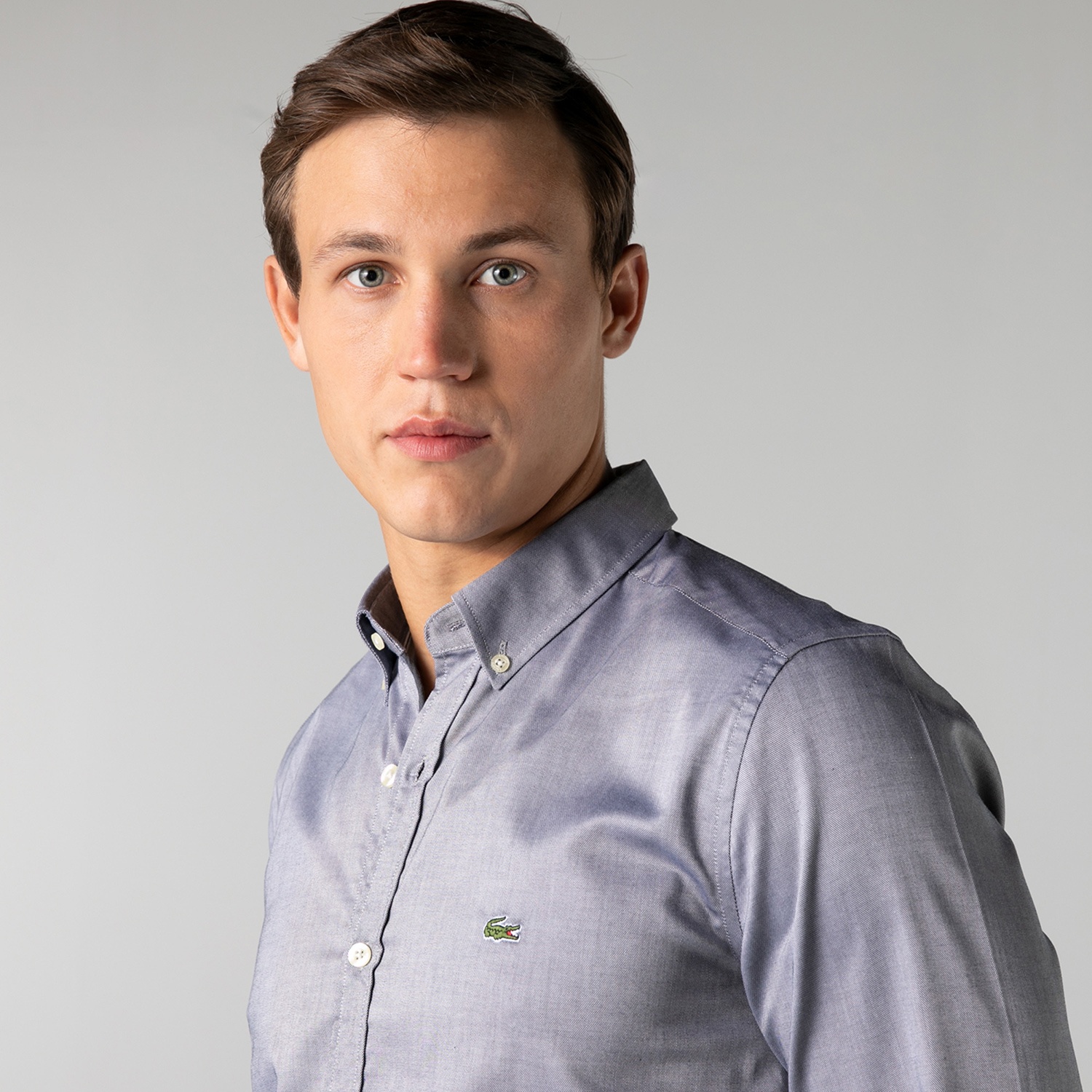 Lacoste Erkek Slim Fit Gri Gömlek