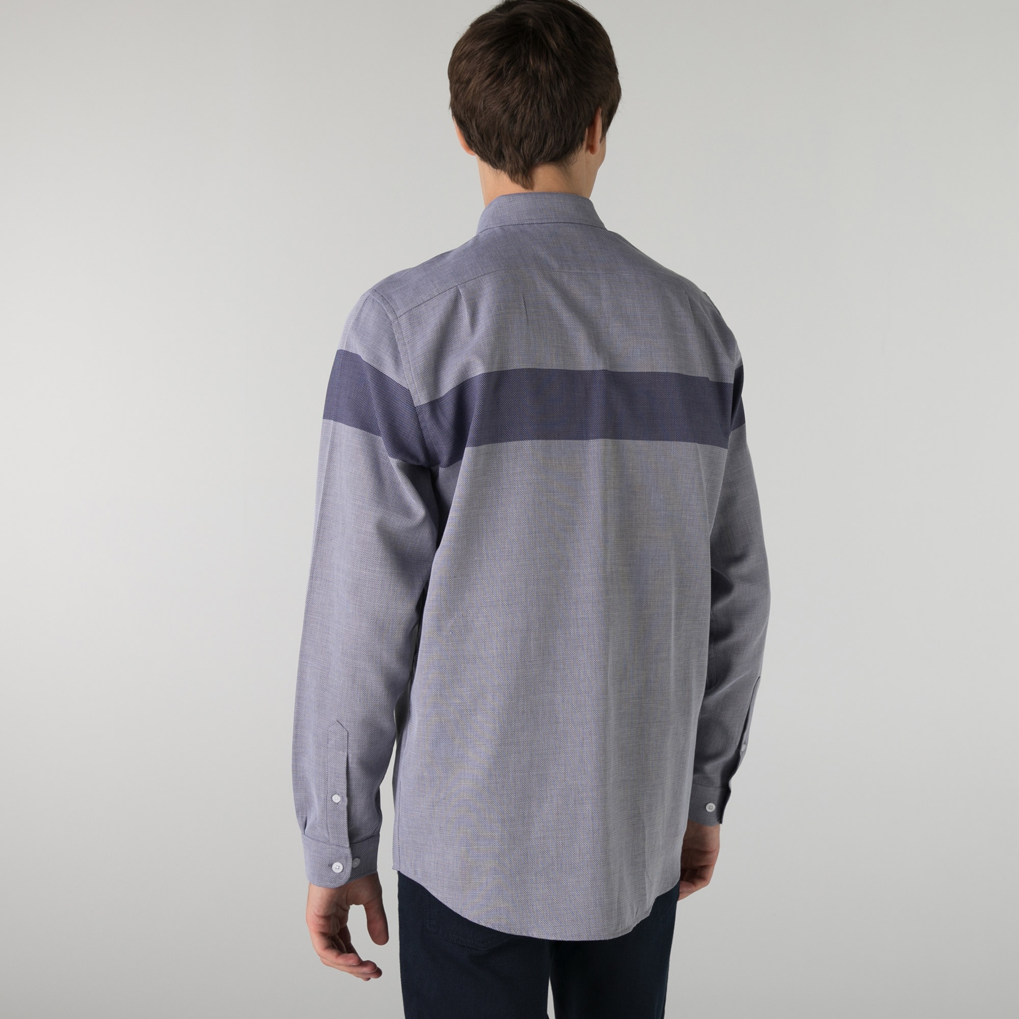 Lacoste Erkek Regular Fit Renk Bloklu Lacivert Gömlek