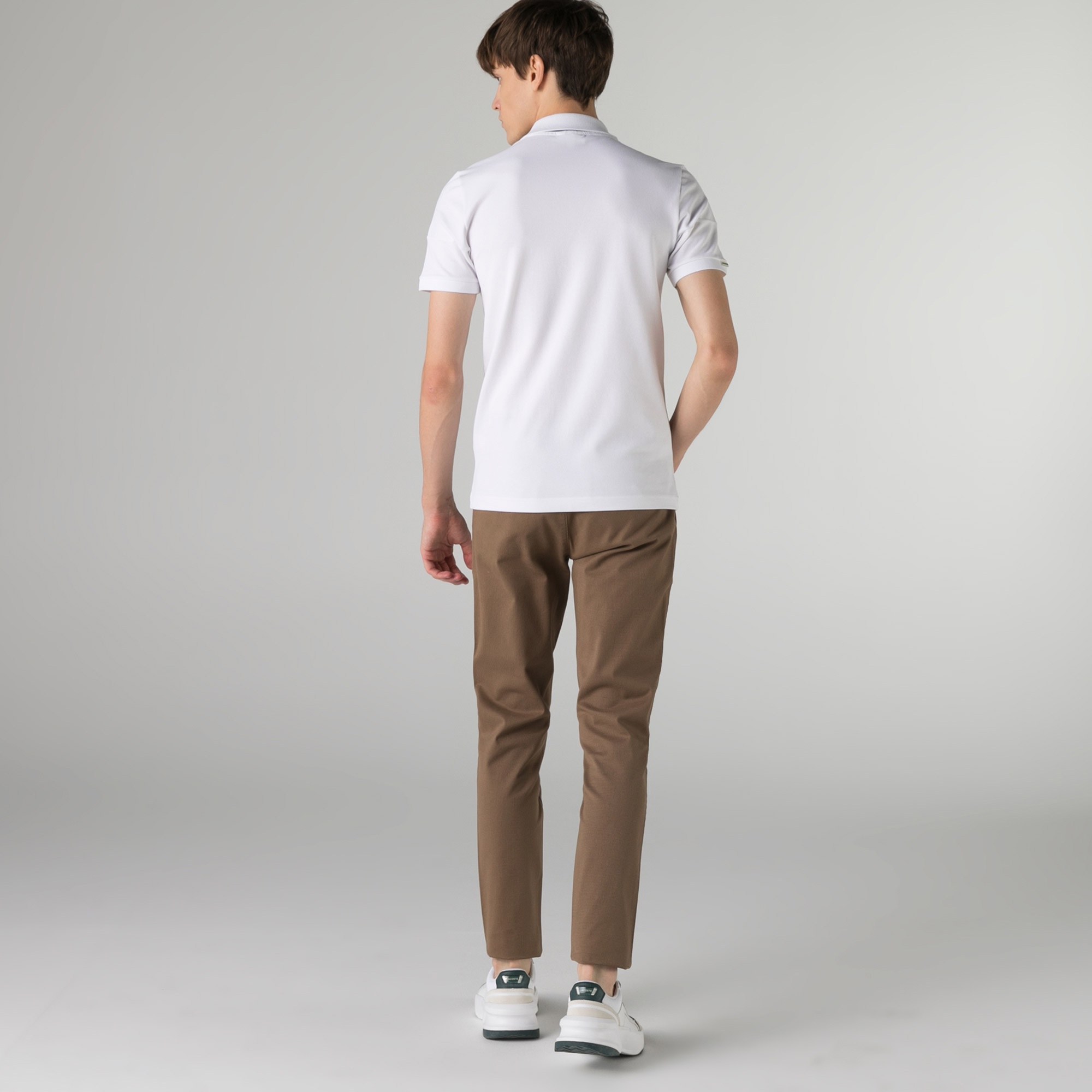 Lacoste Erkek Slim Fit Desenli Kahverengi Pantolon
