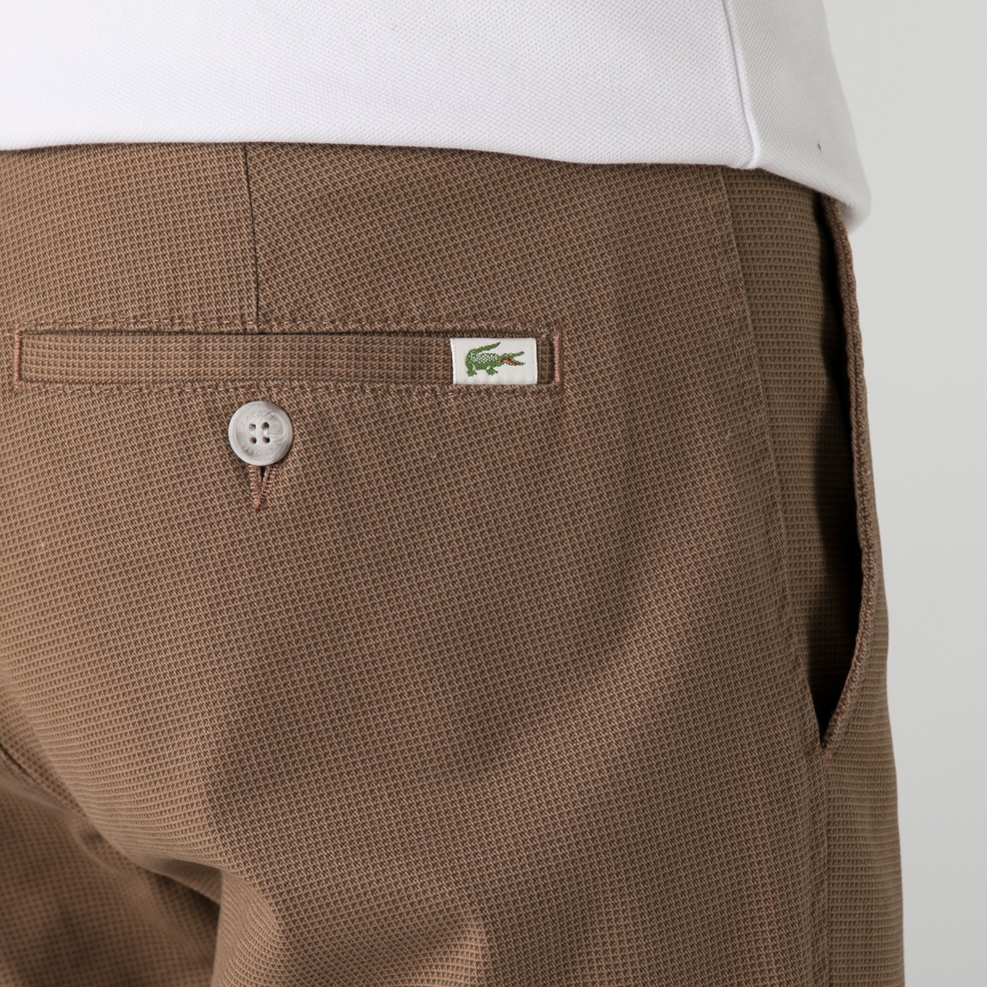 Lacoste Erkek Slim Fit Desenli Kahverengi Pantolon