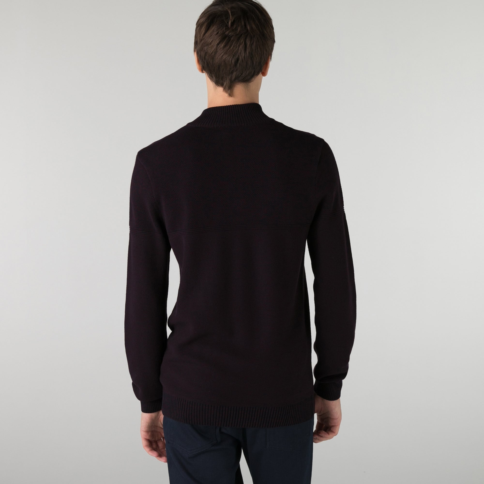 Lacoste Erkek Regular Fit Düğmeli Yaka Bordo Kazak