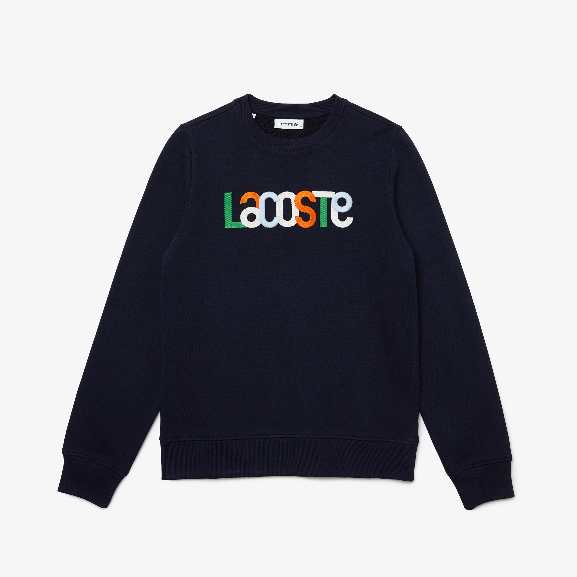 Lacoste Kadın Regular Fit Bisiklet Yaka Desenli Lacivert Sweatshirt