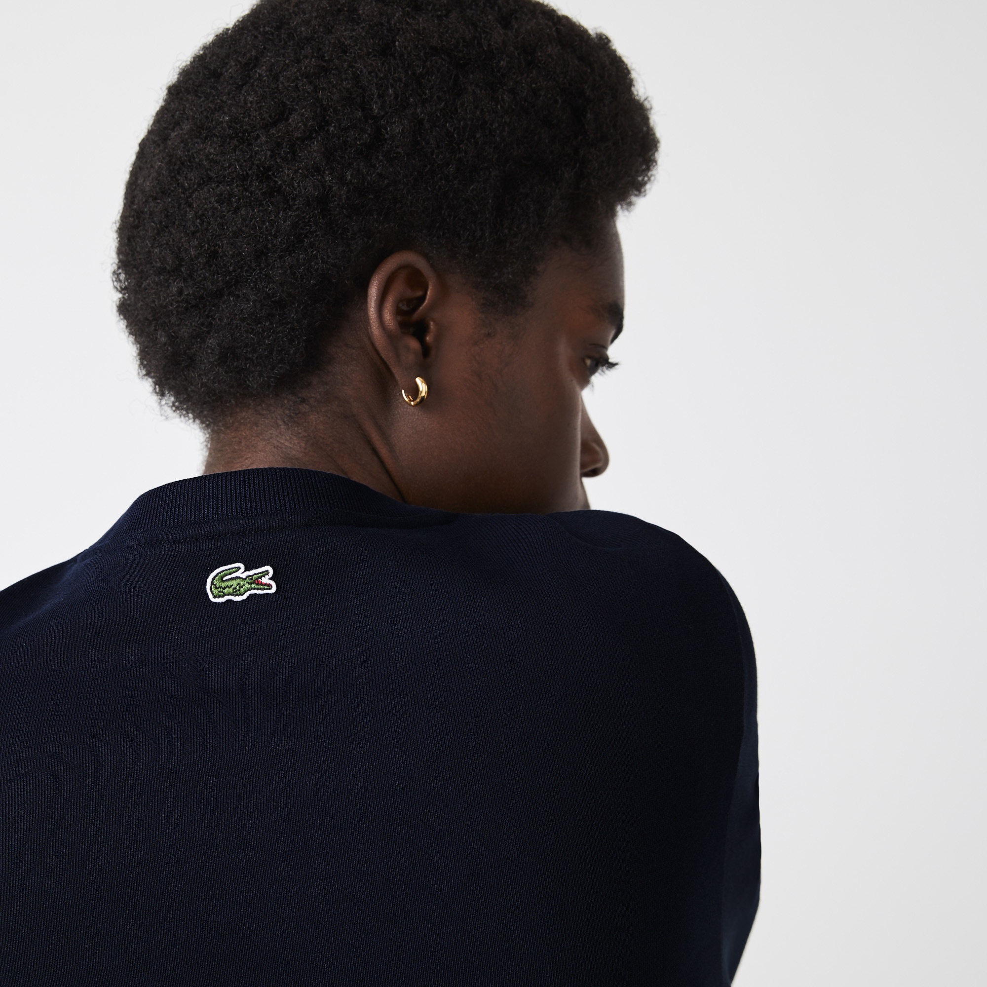 Lacoste Kadın Regular Fit Bisiklet Yaka Desenli Lacivert Sweatshirt