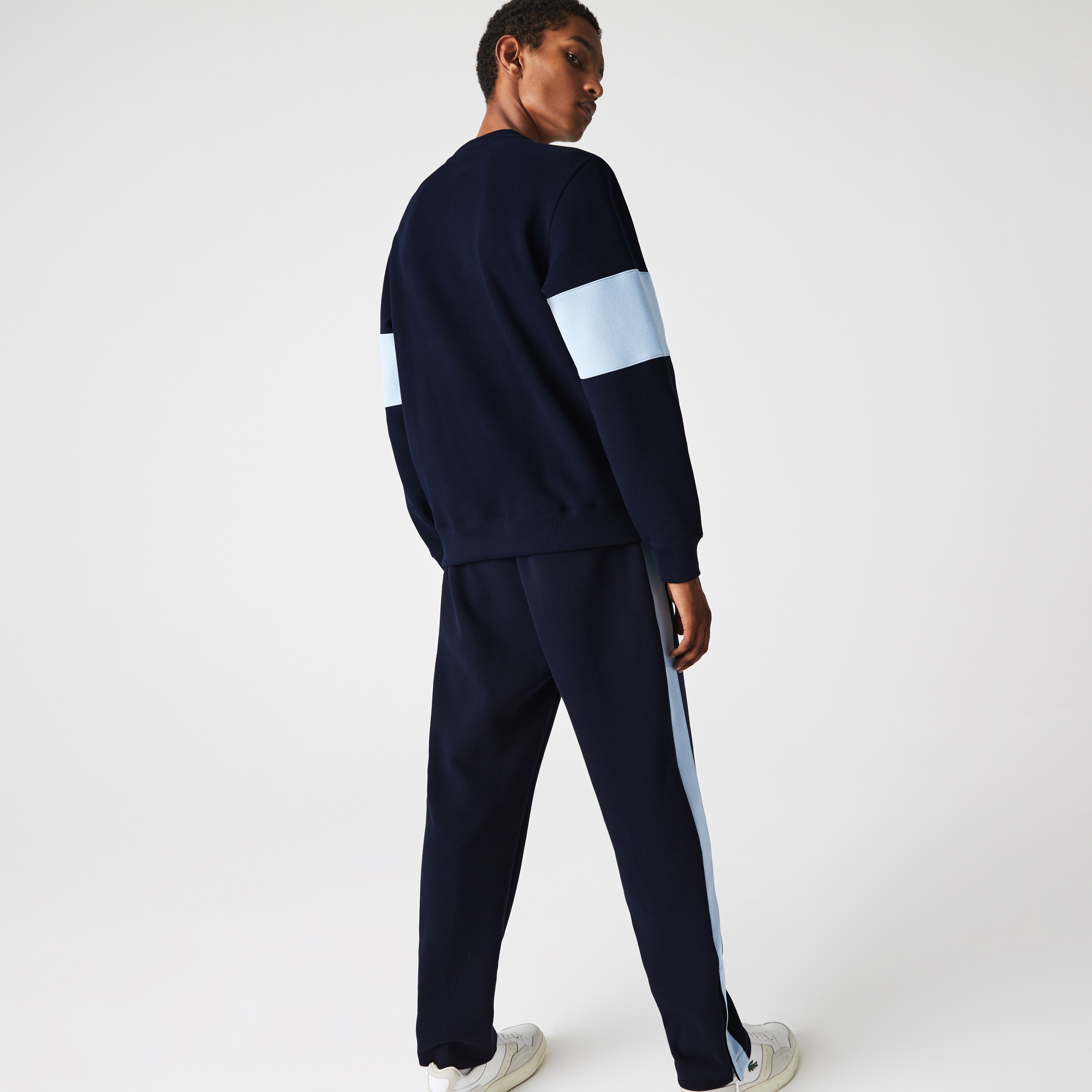 Lacoste Heritage Erkek Classic Fit Bisiklet Yaka Renk Bloklu Lacivert Sweatshirt