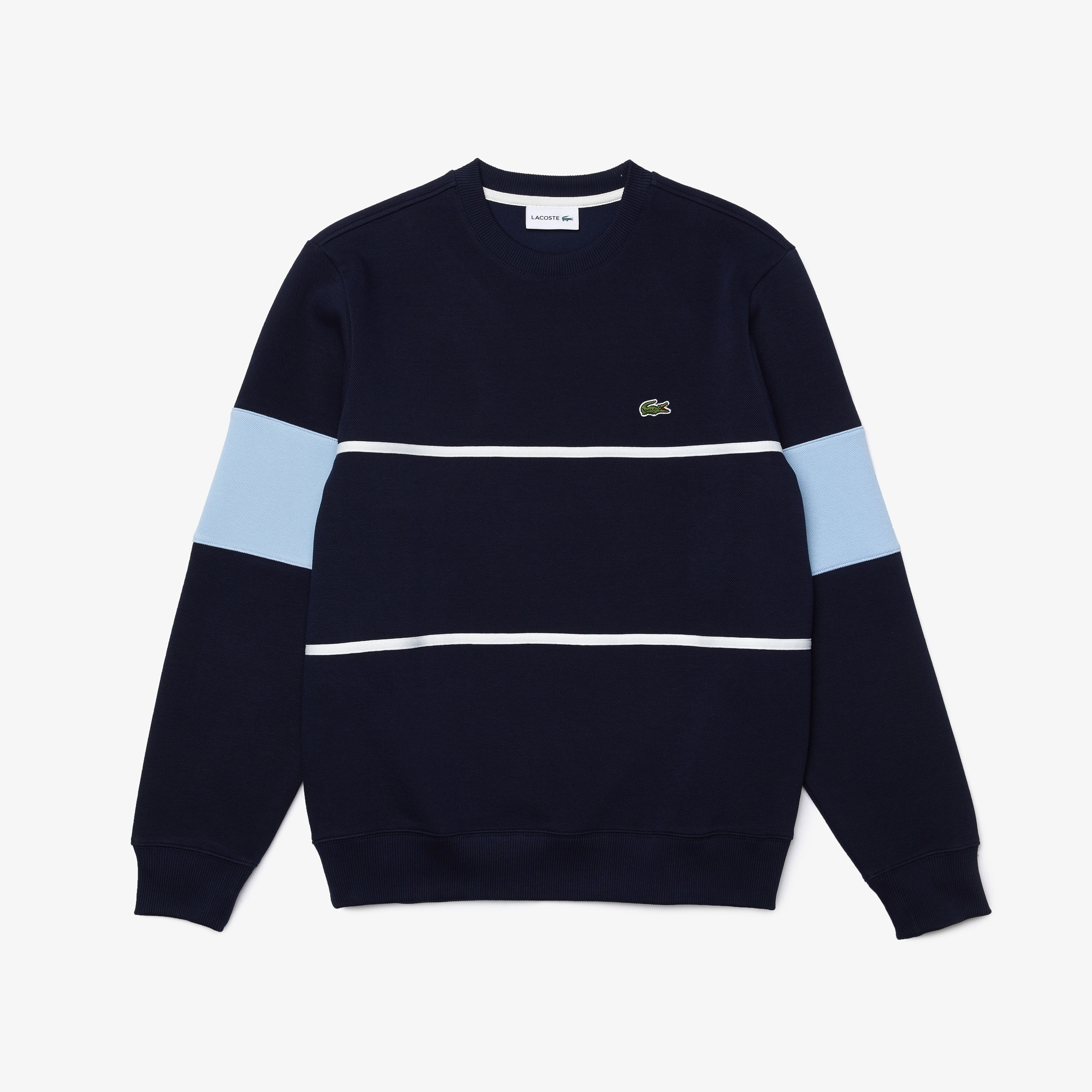 Lacoste Heritage Erkek Classic Fit Bisiklet Yaka Renk Bloklu Lacivert Sweatshirt