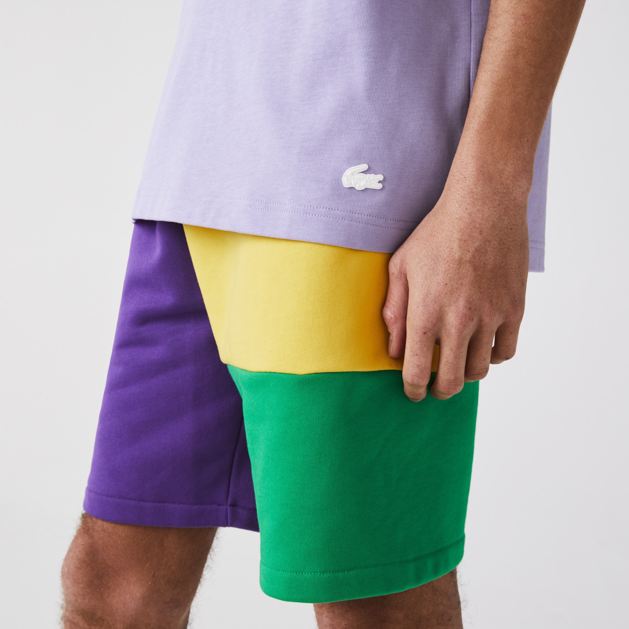 Lacoste L!VE Erkek Relaxed Fit Bisiklet Yaka Baskılı Mor T-Shirt