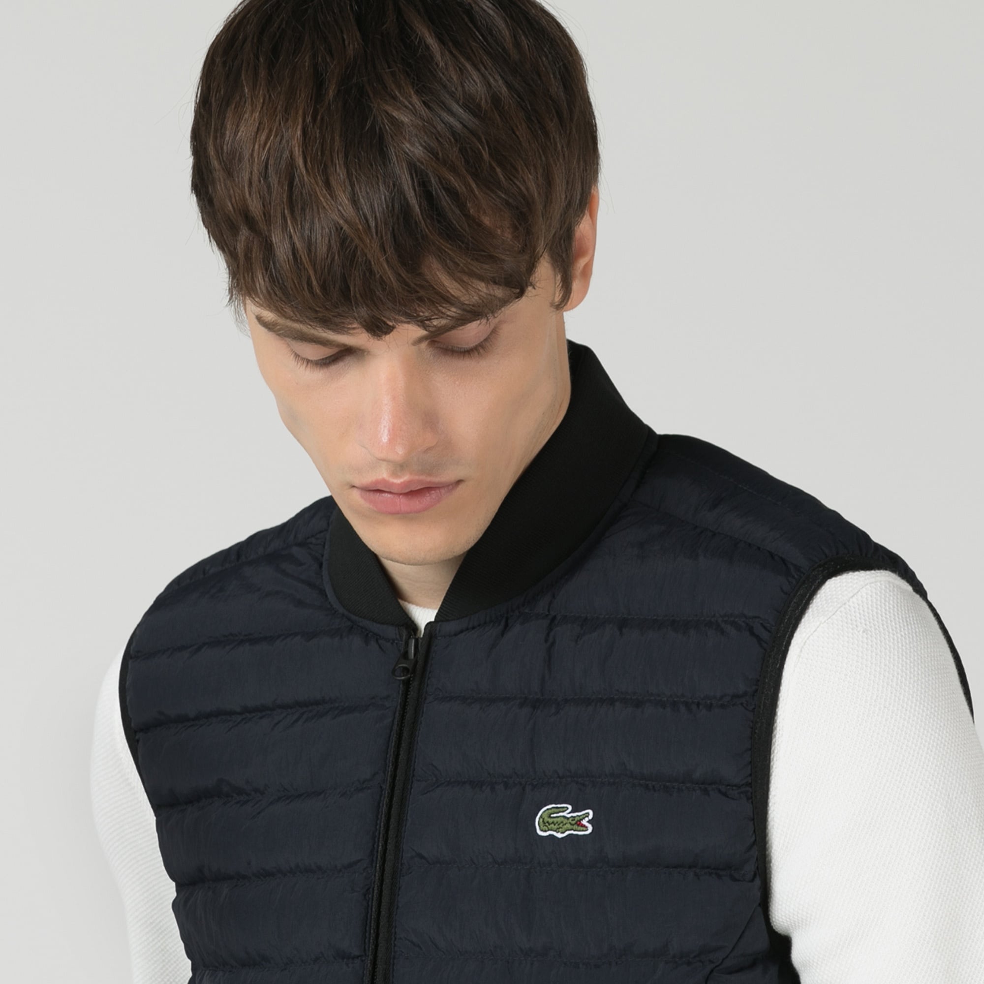 Lacoste Erkek Kapitone Lacivert Yelek