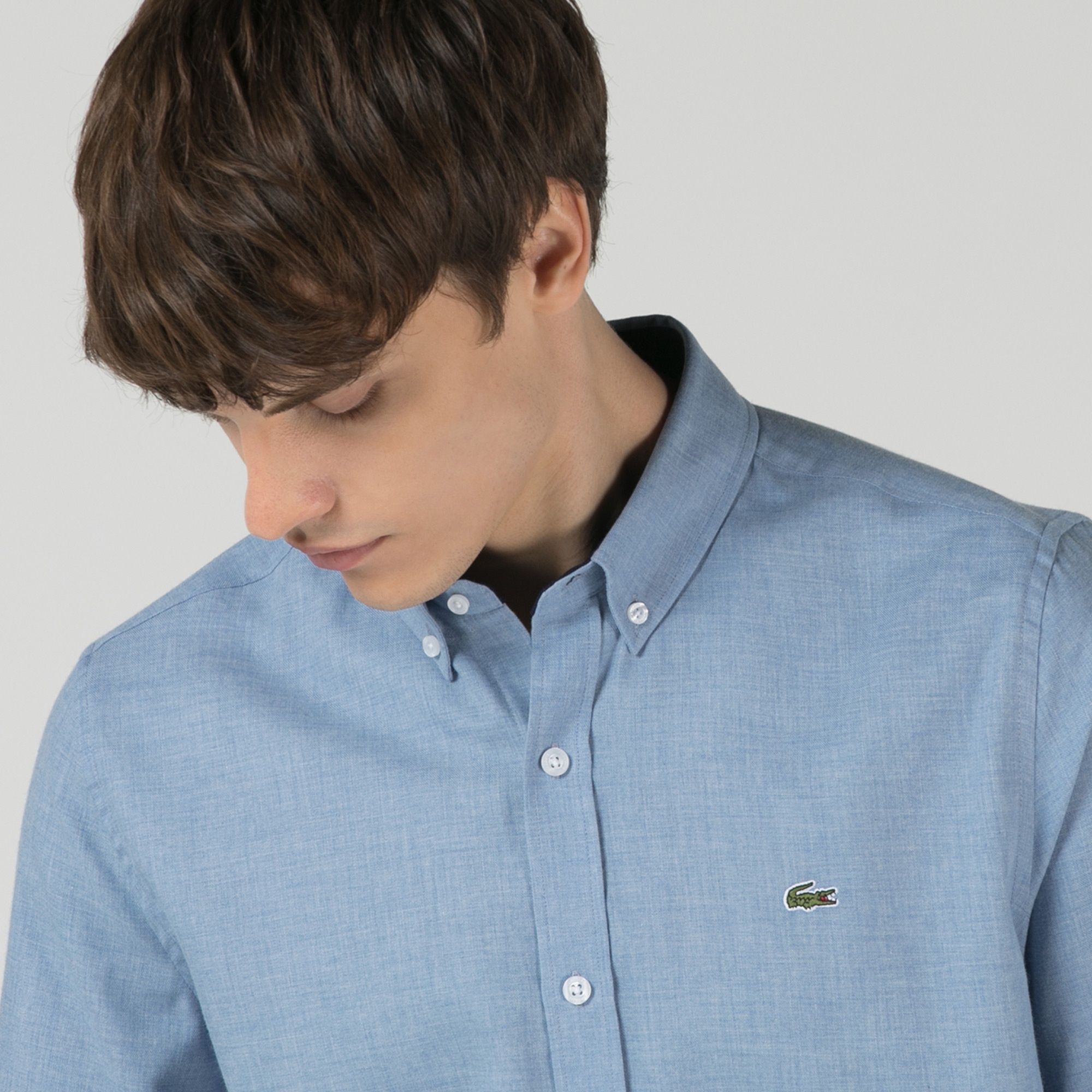 Lacoste Erkek Slim Fit Mavi Gömlek