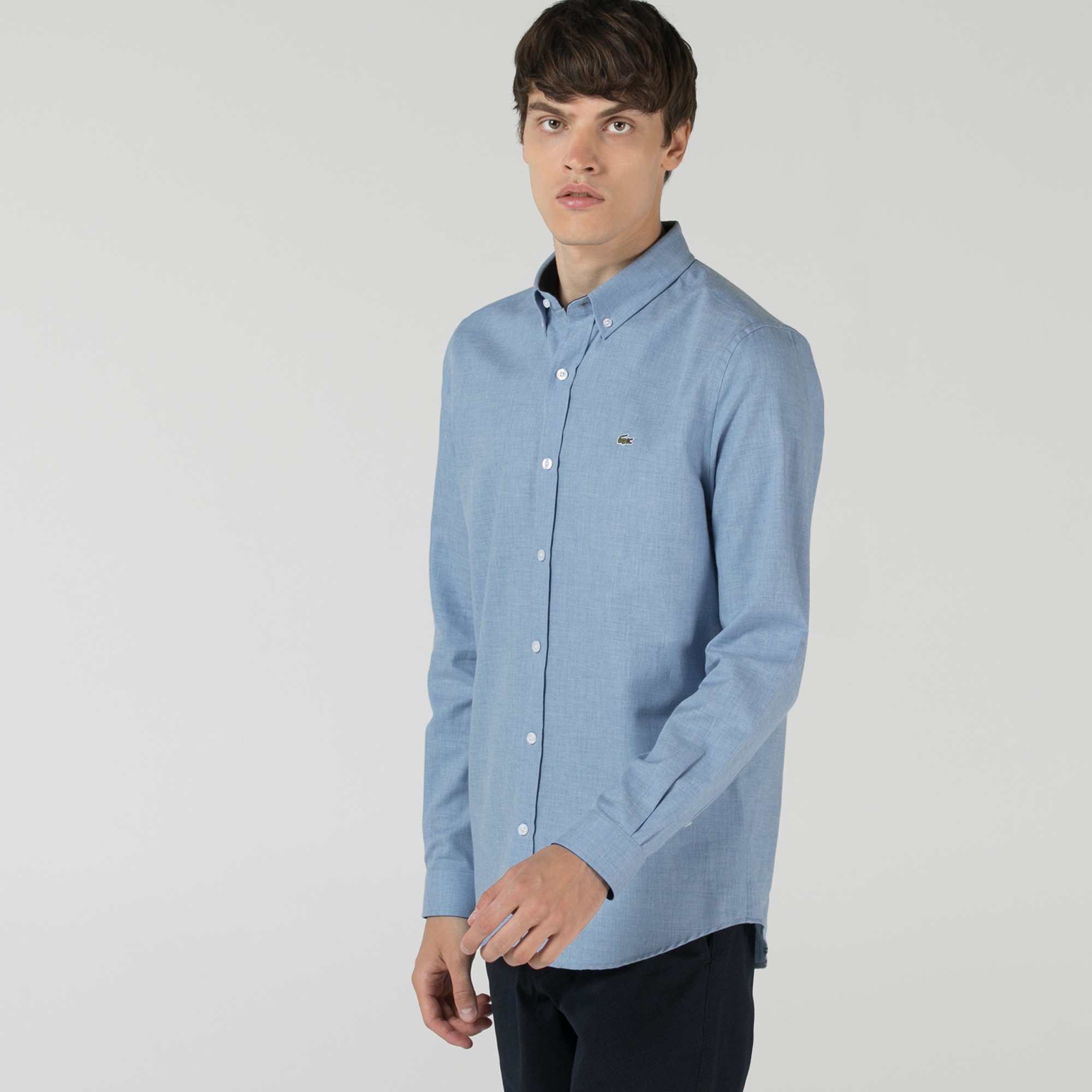 Lacoste Erkek Slim Fit Mavi Gömlek