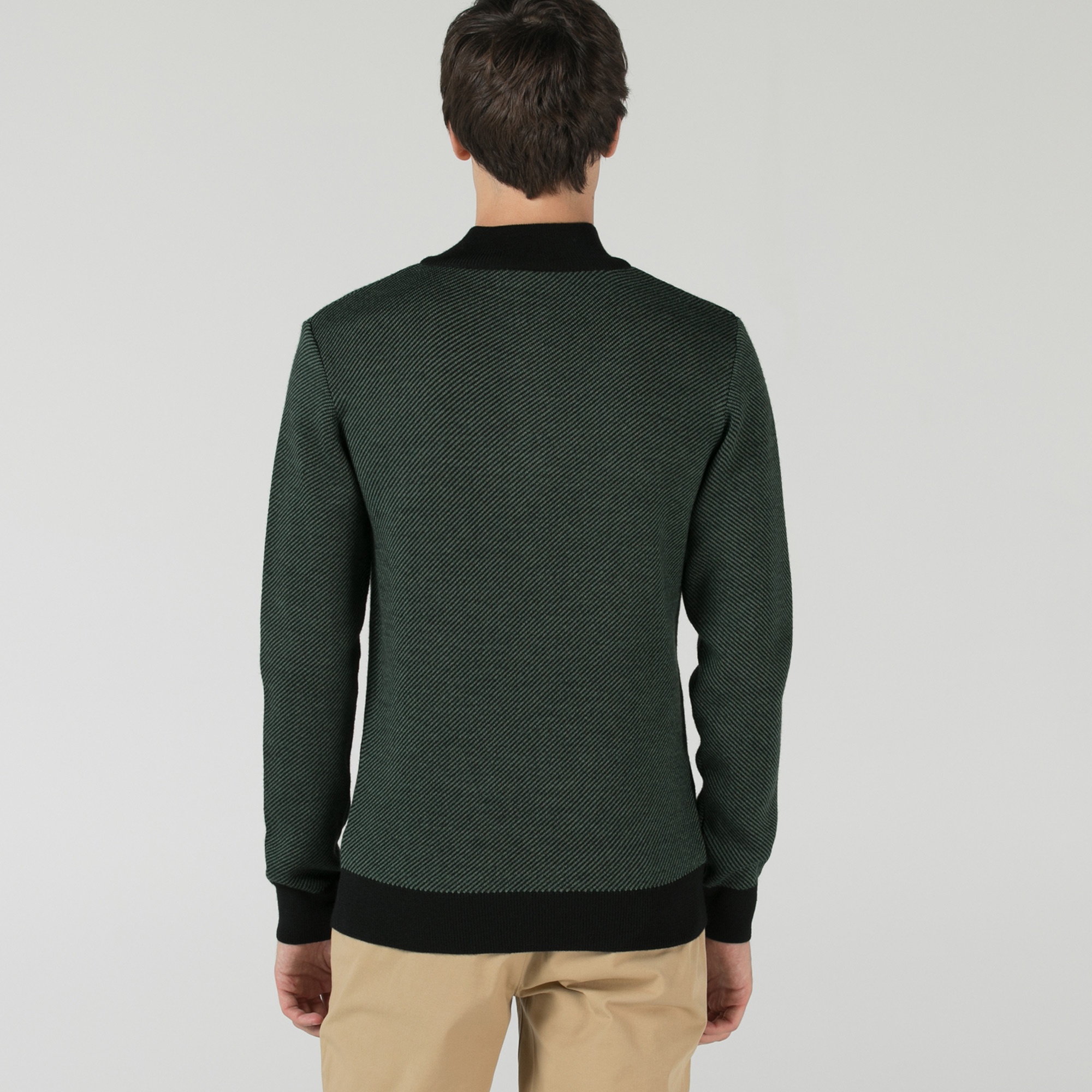 Lacoste Erkek Regular Fit Boğazlı Yaka Siyah Kazak