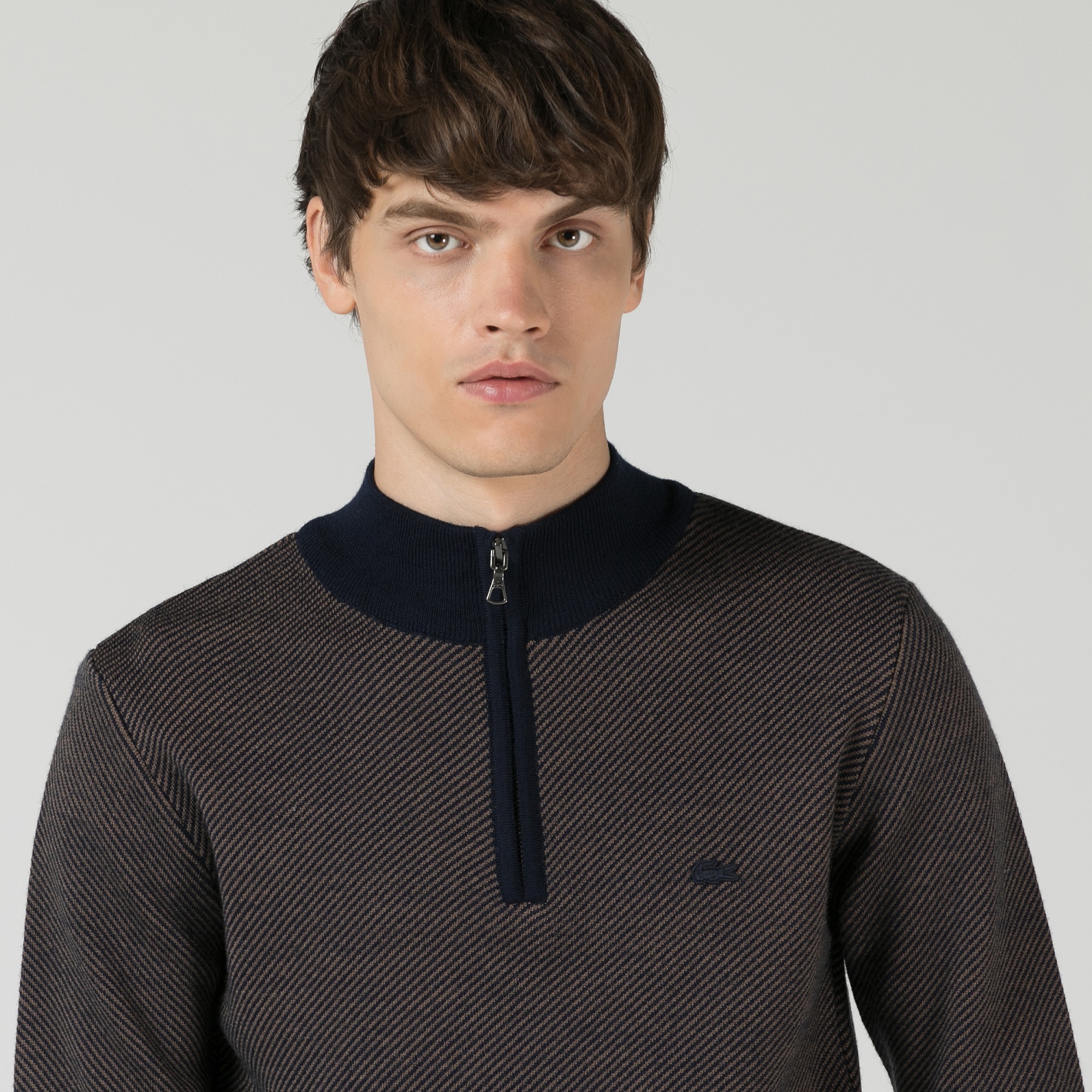 Lacoste Erkek Regular Fit Boğazlı Yaka Lacivert Kazak