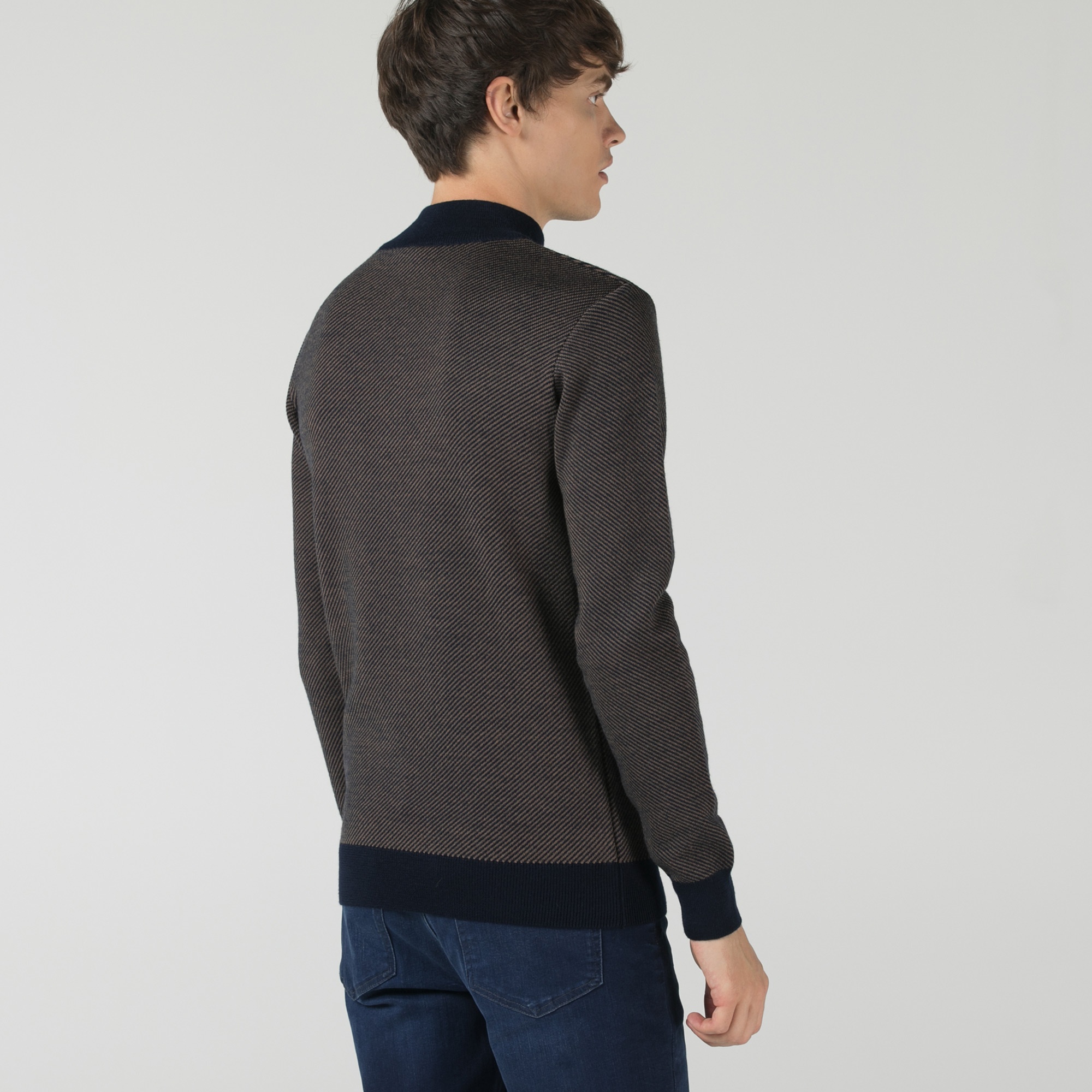 Lacoste Erkek Regular Fit Boğazlı Yaka Lacivert Kazak