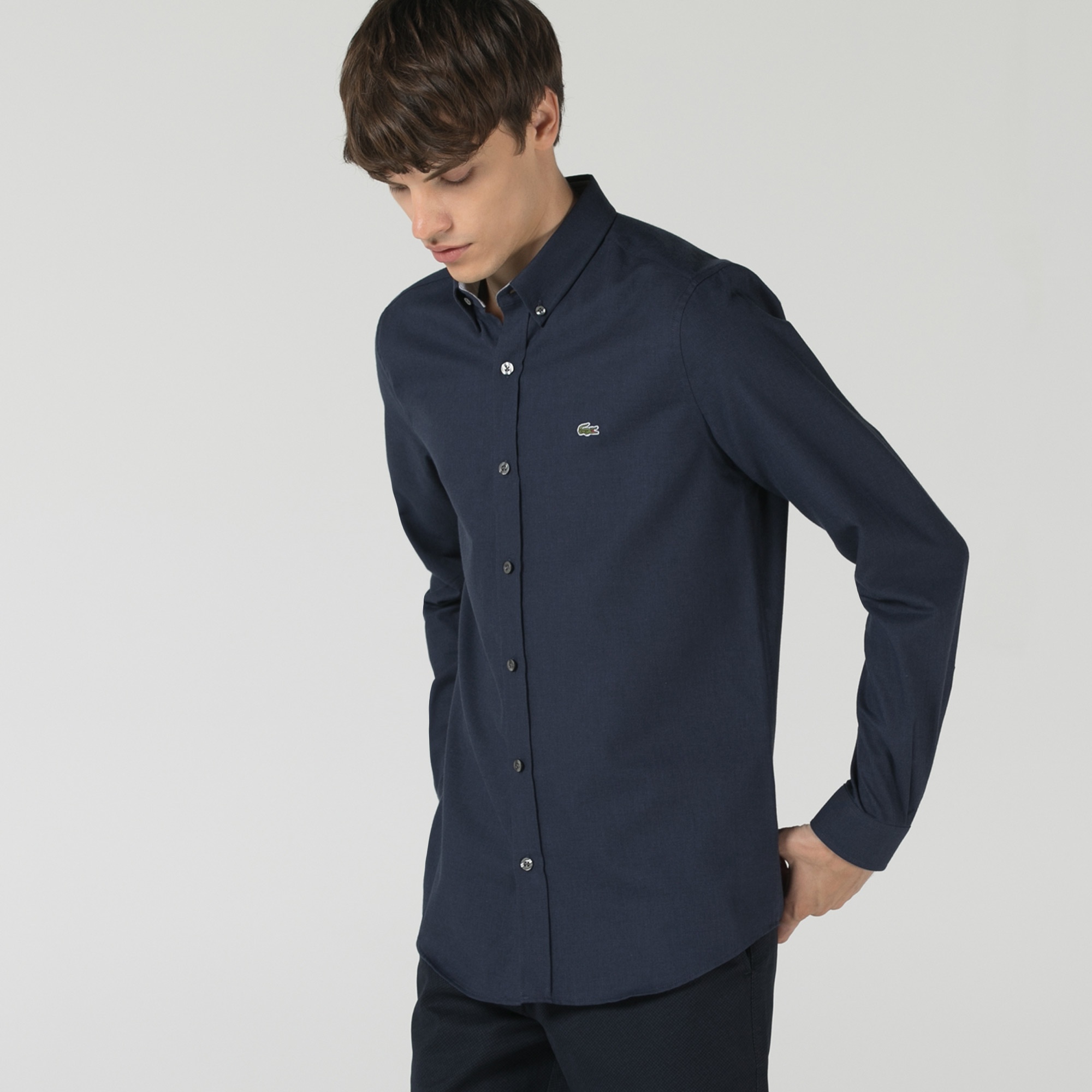 Lacoste Erkek Slim Fit Lacivert Gömlek