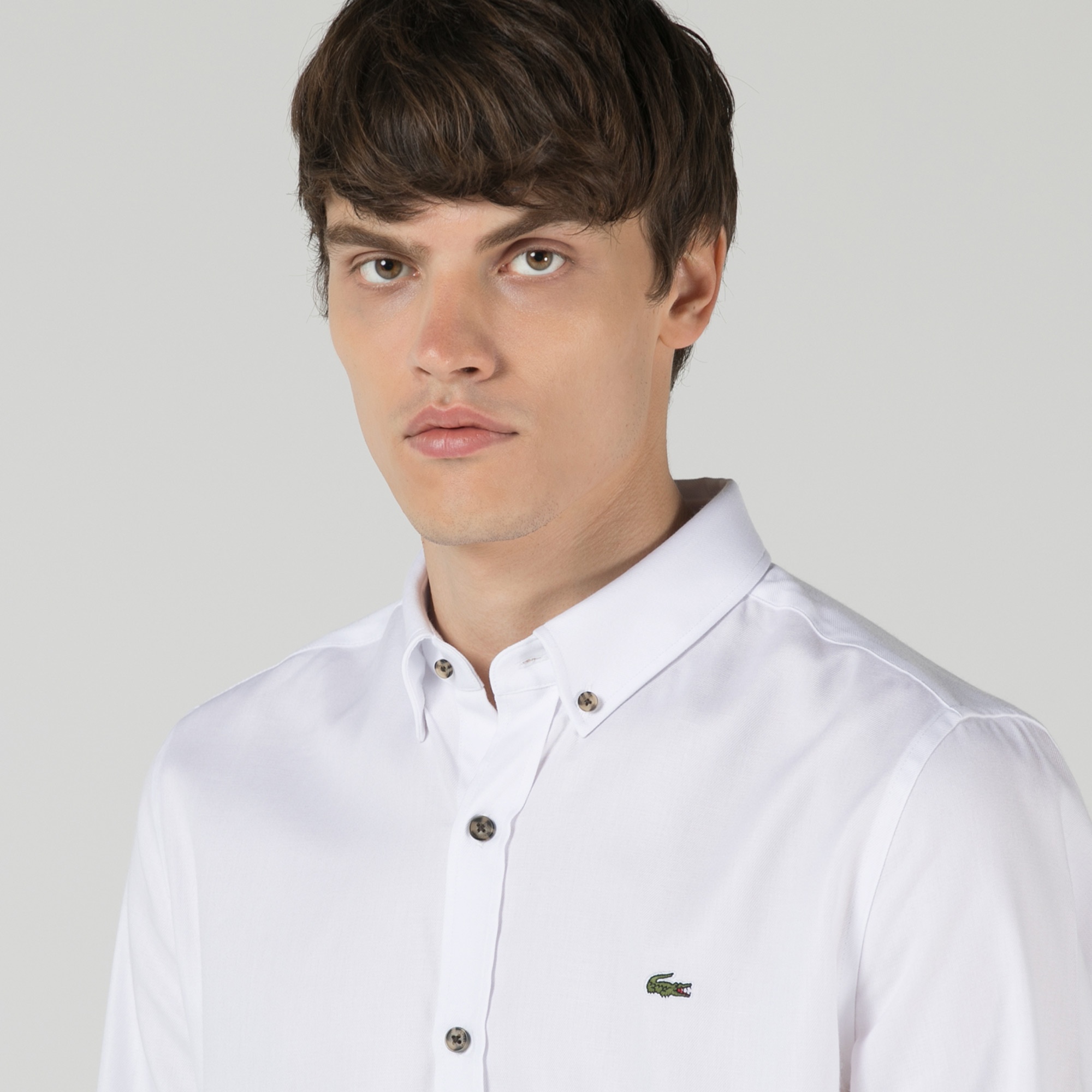 Lacoste Erkek Slim Fit Beyaz Gömlek