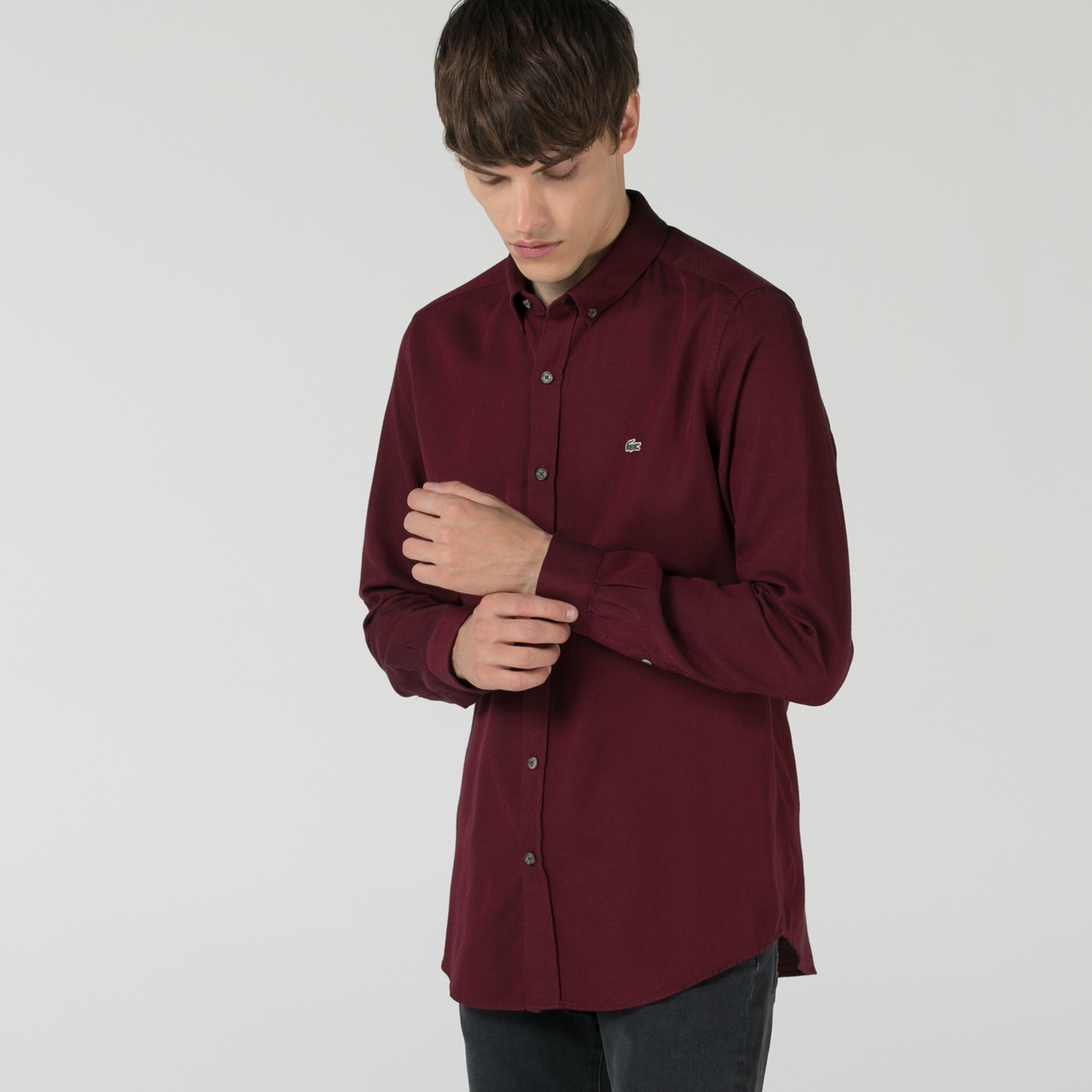 Lacoste Erkek Slim Fit Kırmızı Gömlek