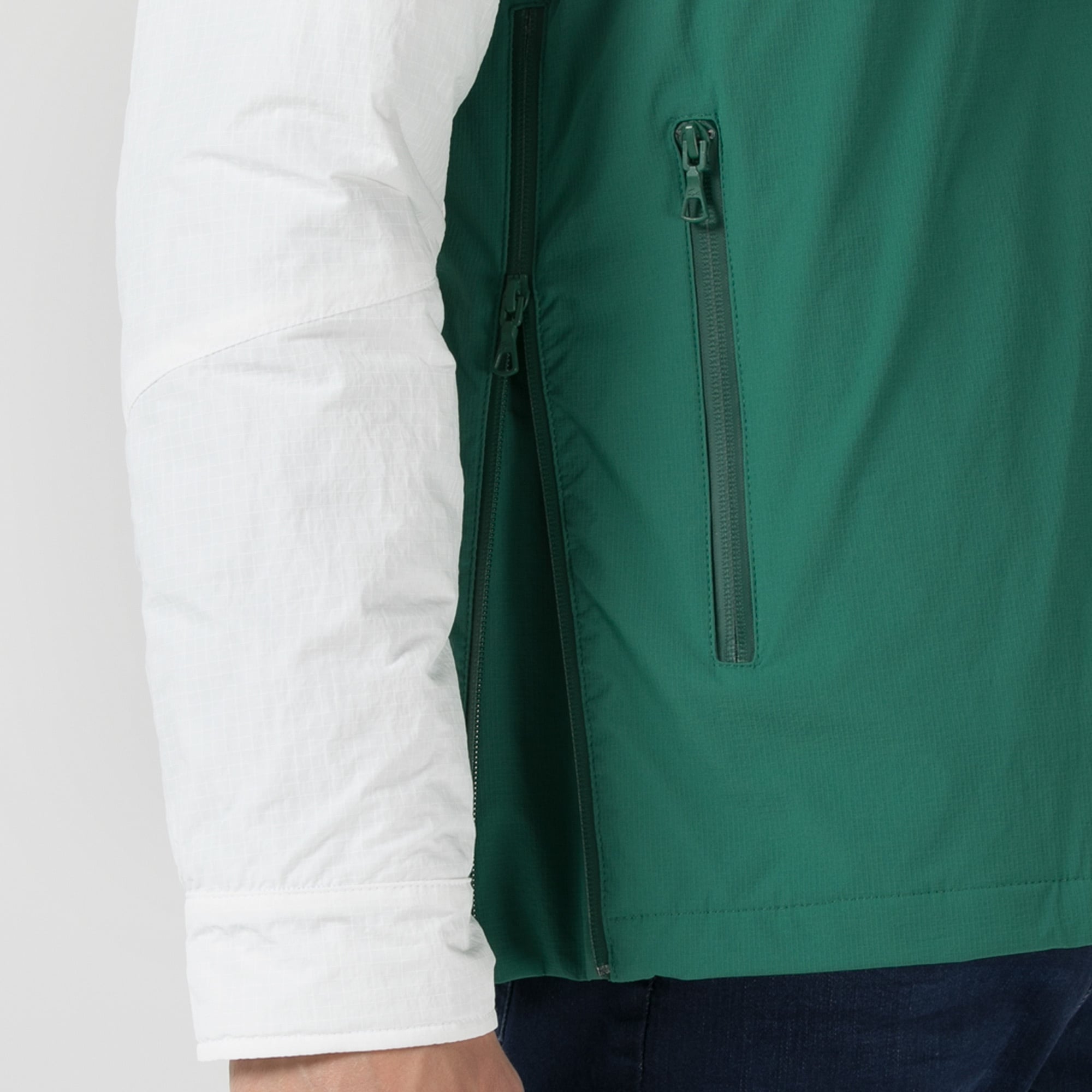 Lacoste Erkek Kapüşonlu Renk Bloklu Beyaz Mont