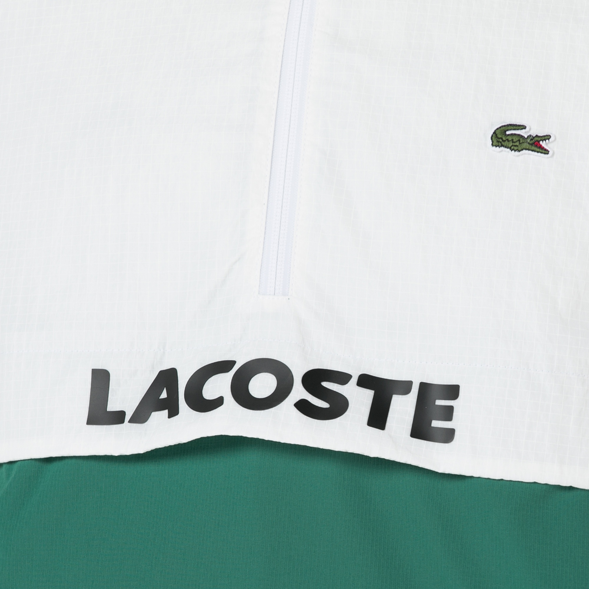 Lacoste Erkek Kapüşonlu Renk Bloklu Beyaz Mont