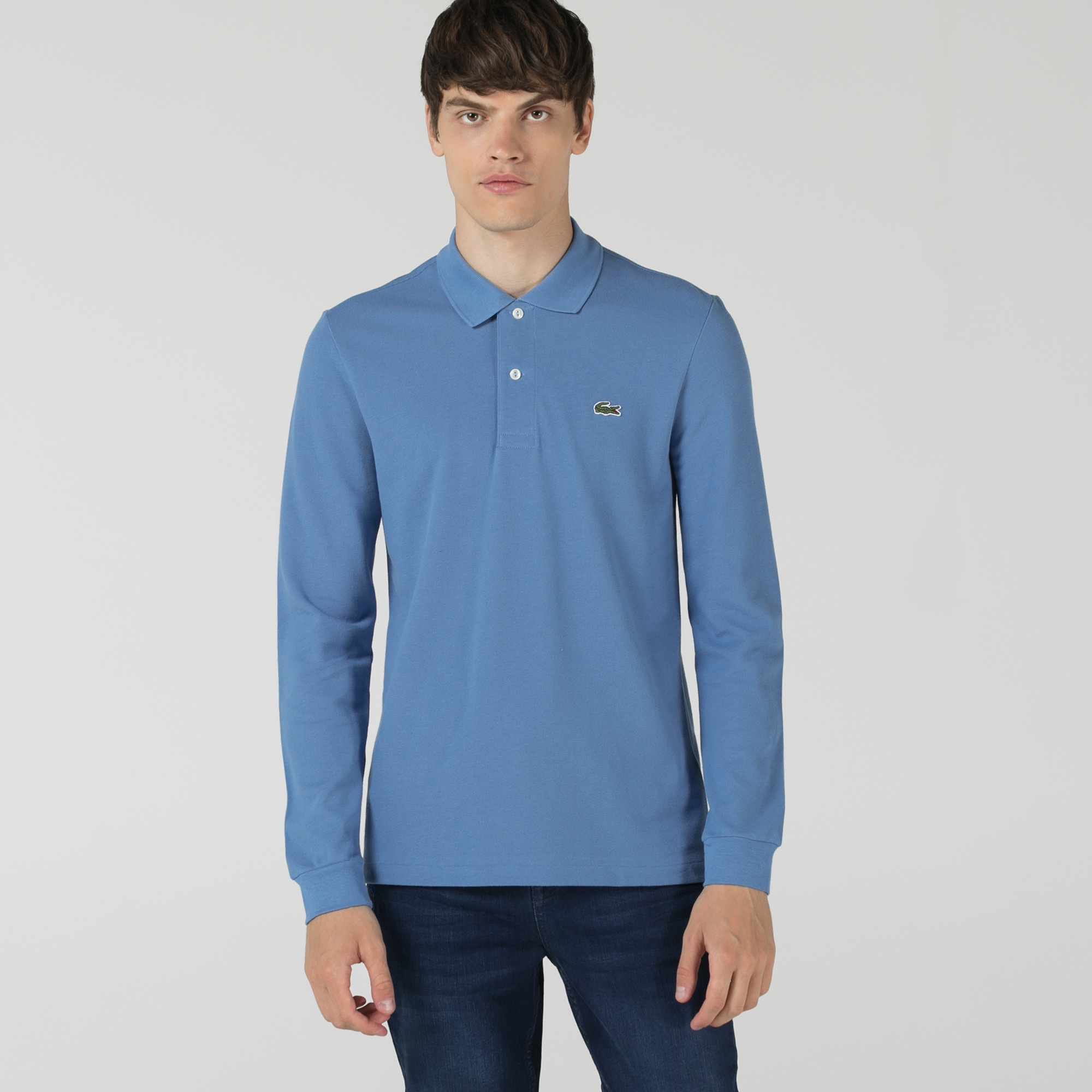 Lacoste Erkek Classic Fit Uzun Kollu Mavi Polo