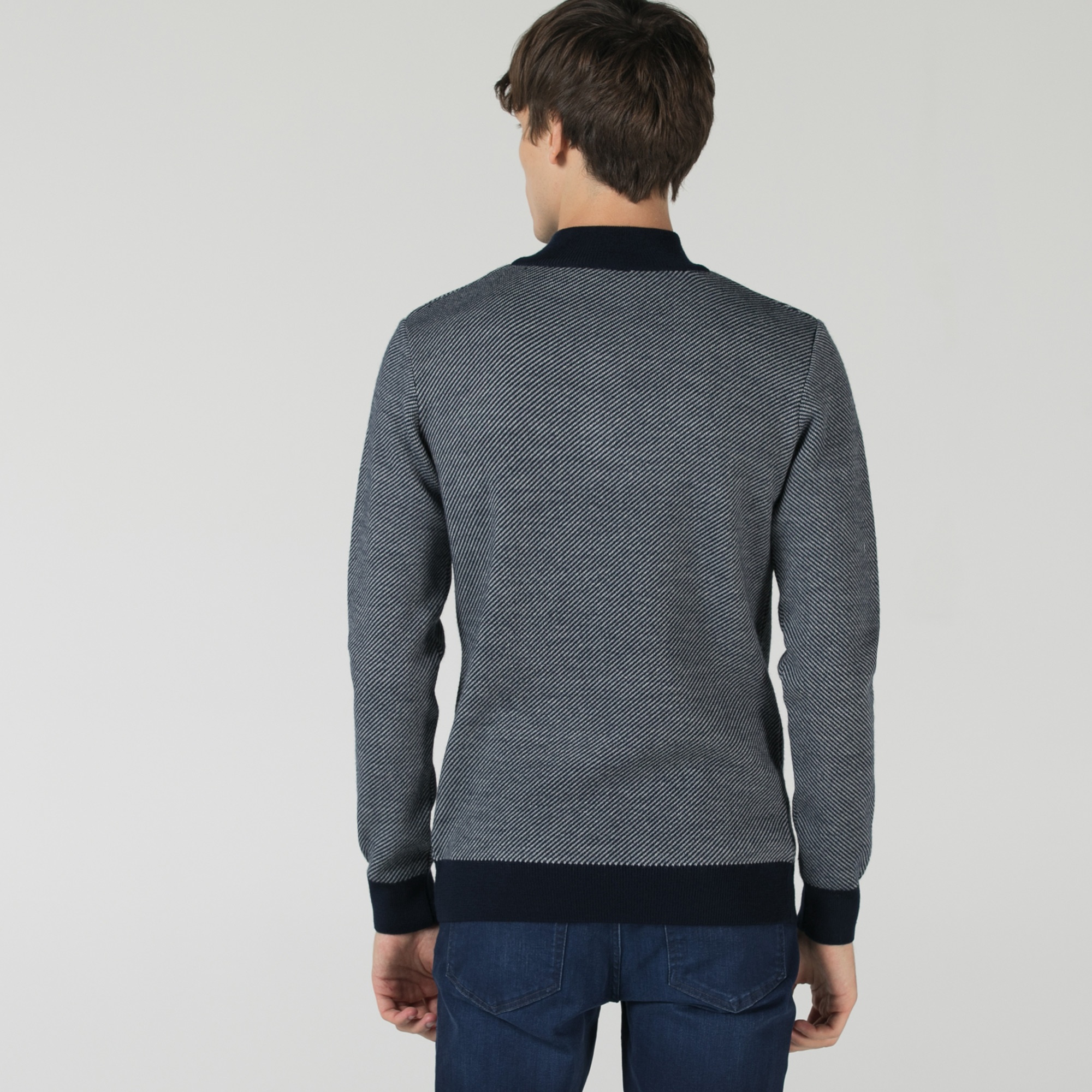 Lacoste Erkek Regular Fit Boğazlı Yaka Lacivert Kazak