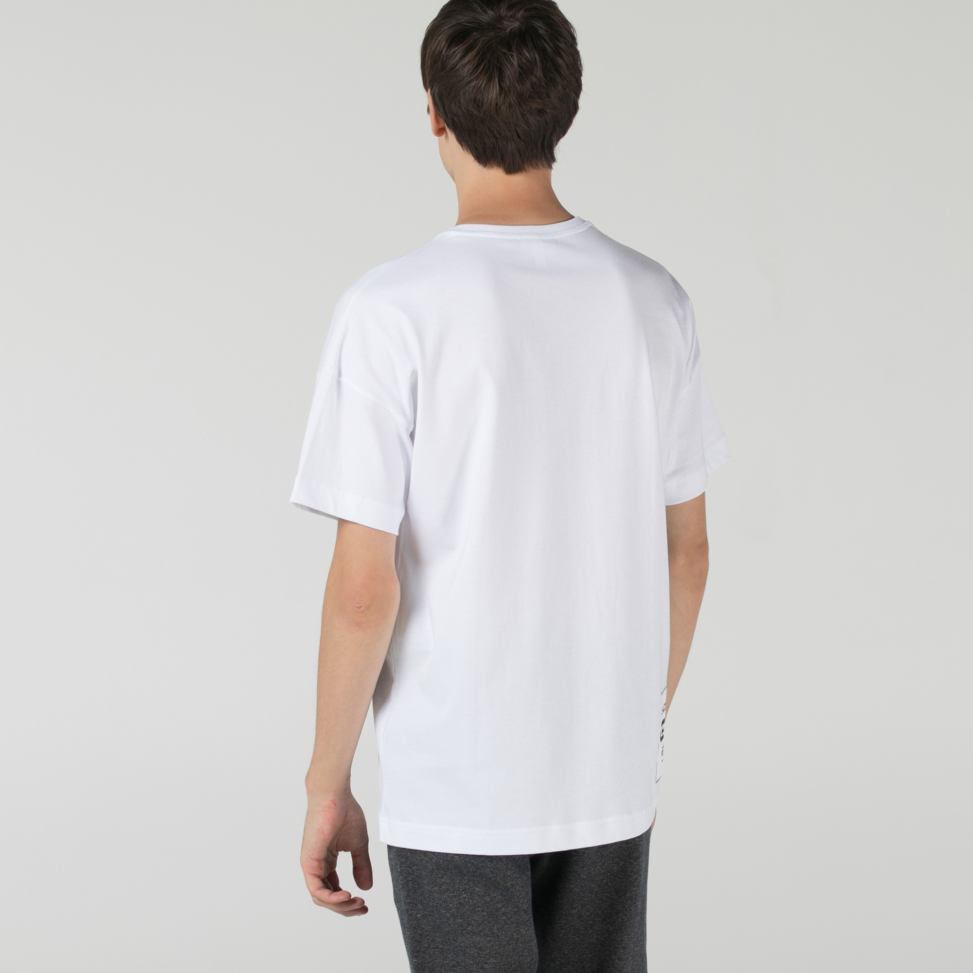 Lacoste Erkek Relaxed Fit Bisiklet Yaka Beyaz T-Shirt
