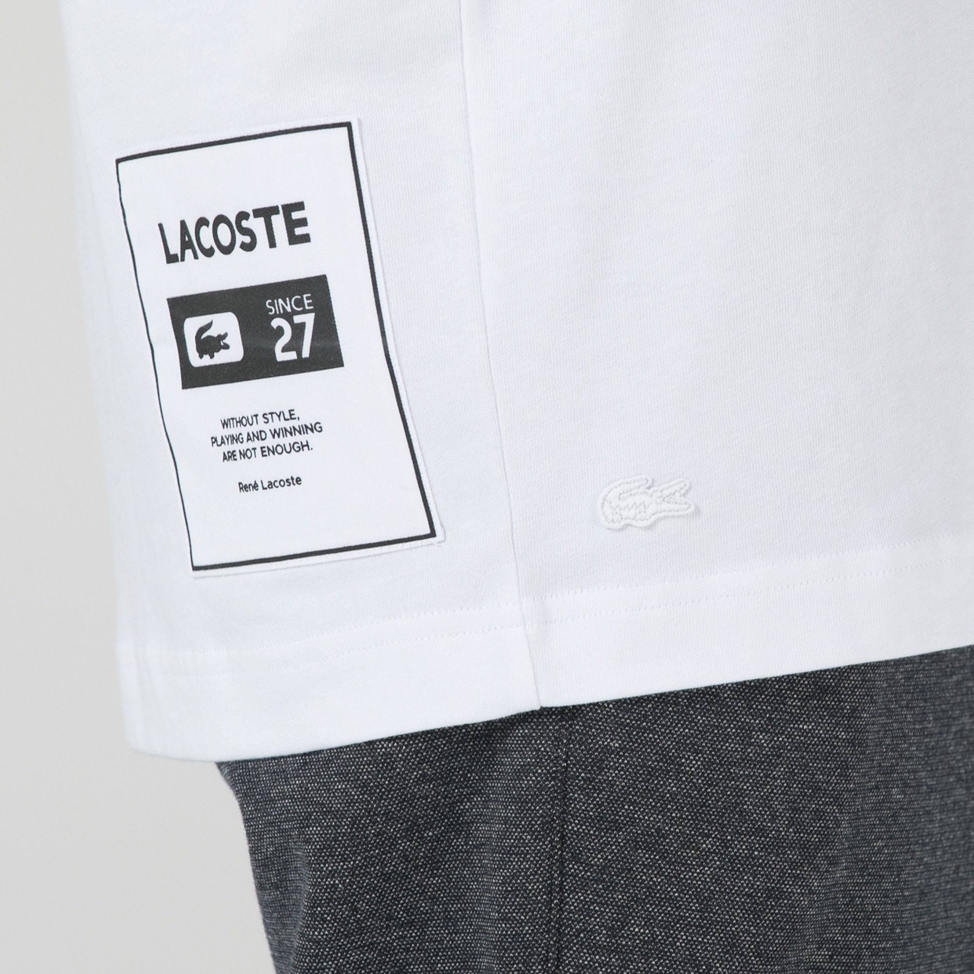 Lacoste Erkek Relaxed Fit Bisiklet Yaka Beyaz T-Shirt