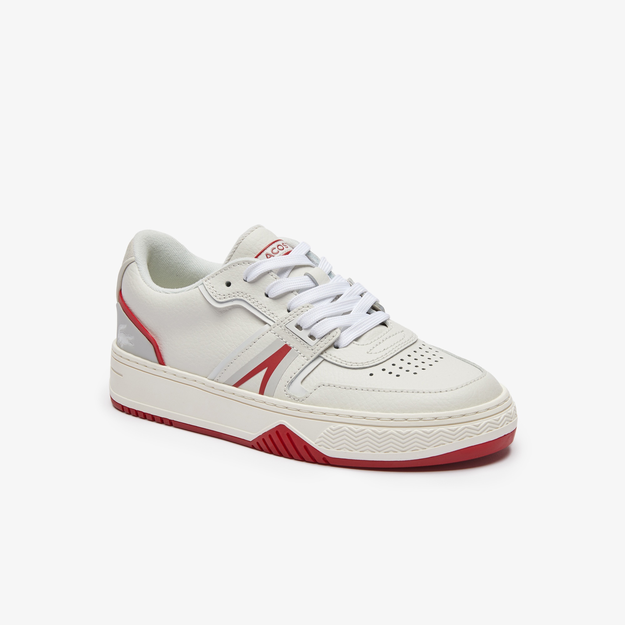 Lacoste L001 0321 1 Sfa Kadın Deri Beyaz - Kırmızı Sneaker