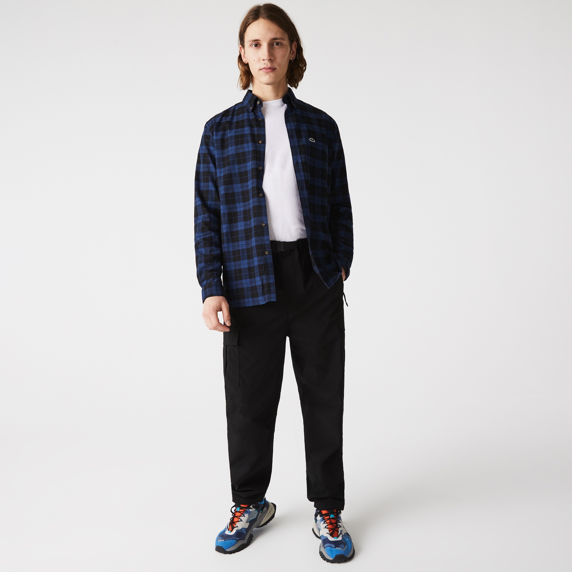 Lacoste Erkek Regular Fit Ekose Desenli Lacivert Gömlek