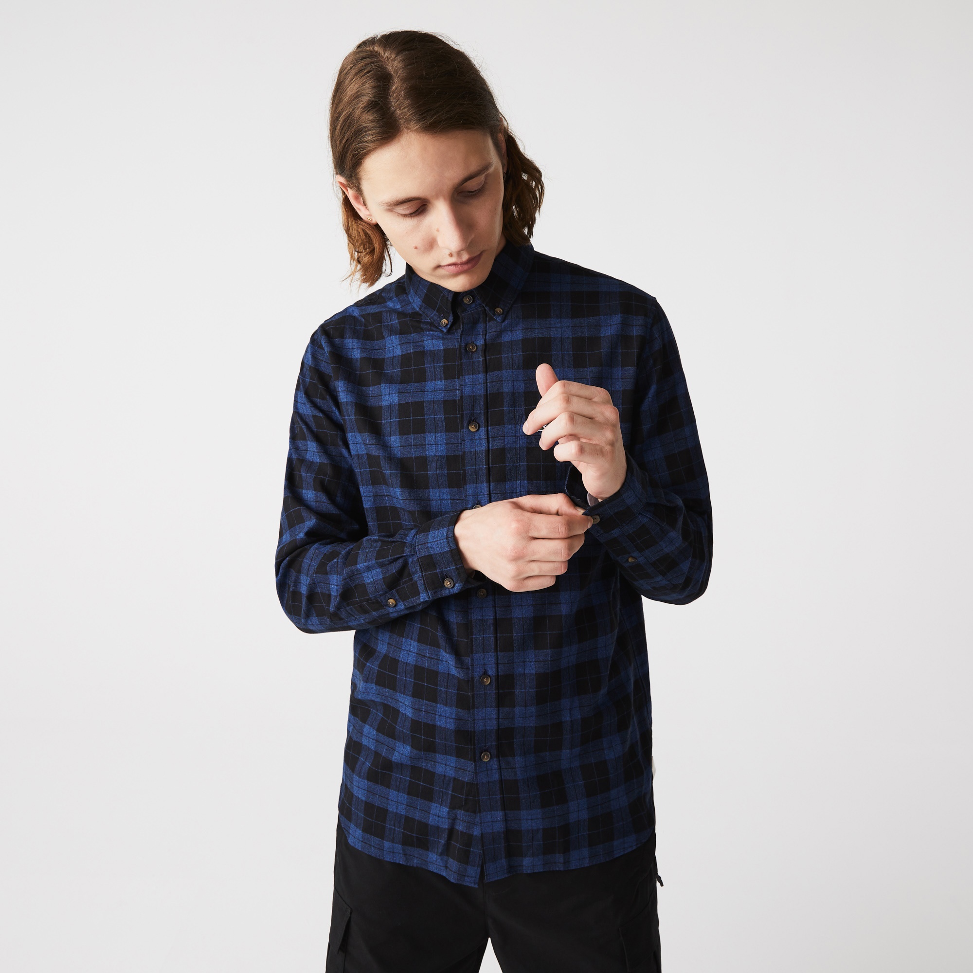 Lacoste Erkek Regular Fit Ekose Desenli Lacivert Gömlek